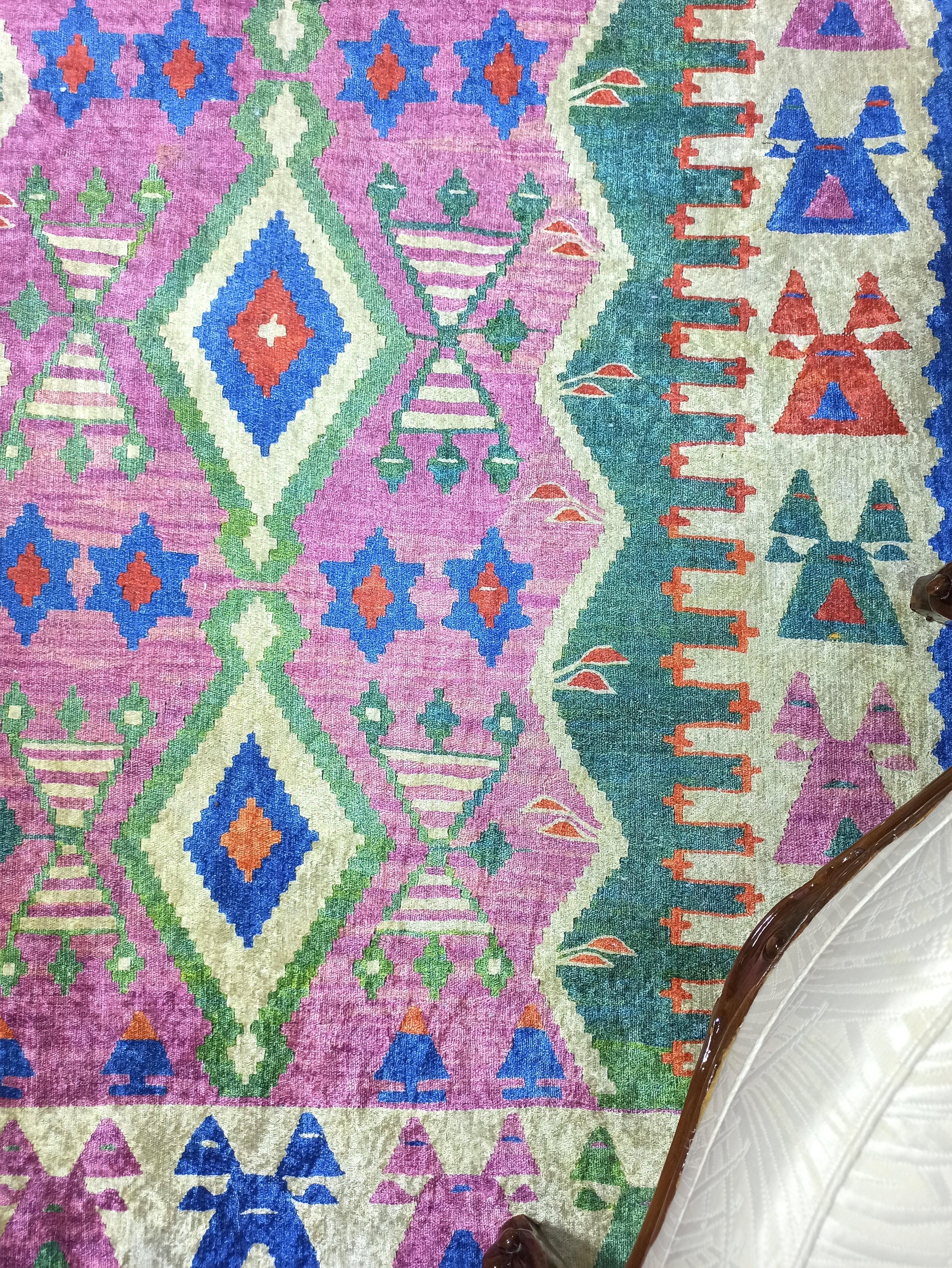 Kilim Tarzı Çok Renkli Modern Bohem Halı