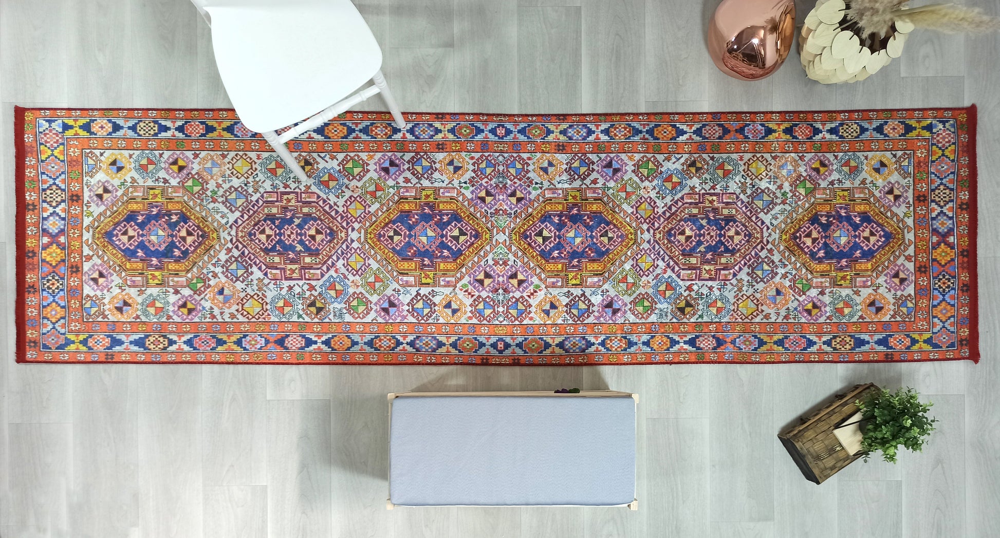 İran Doğal Bej Renkli Vintage Halı - Pera Halı