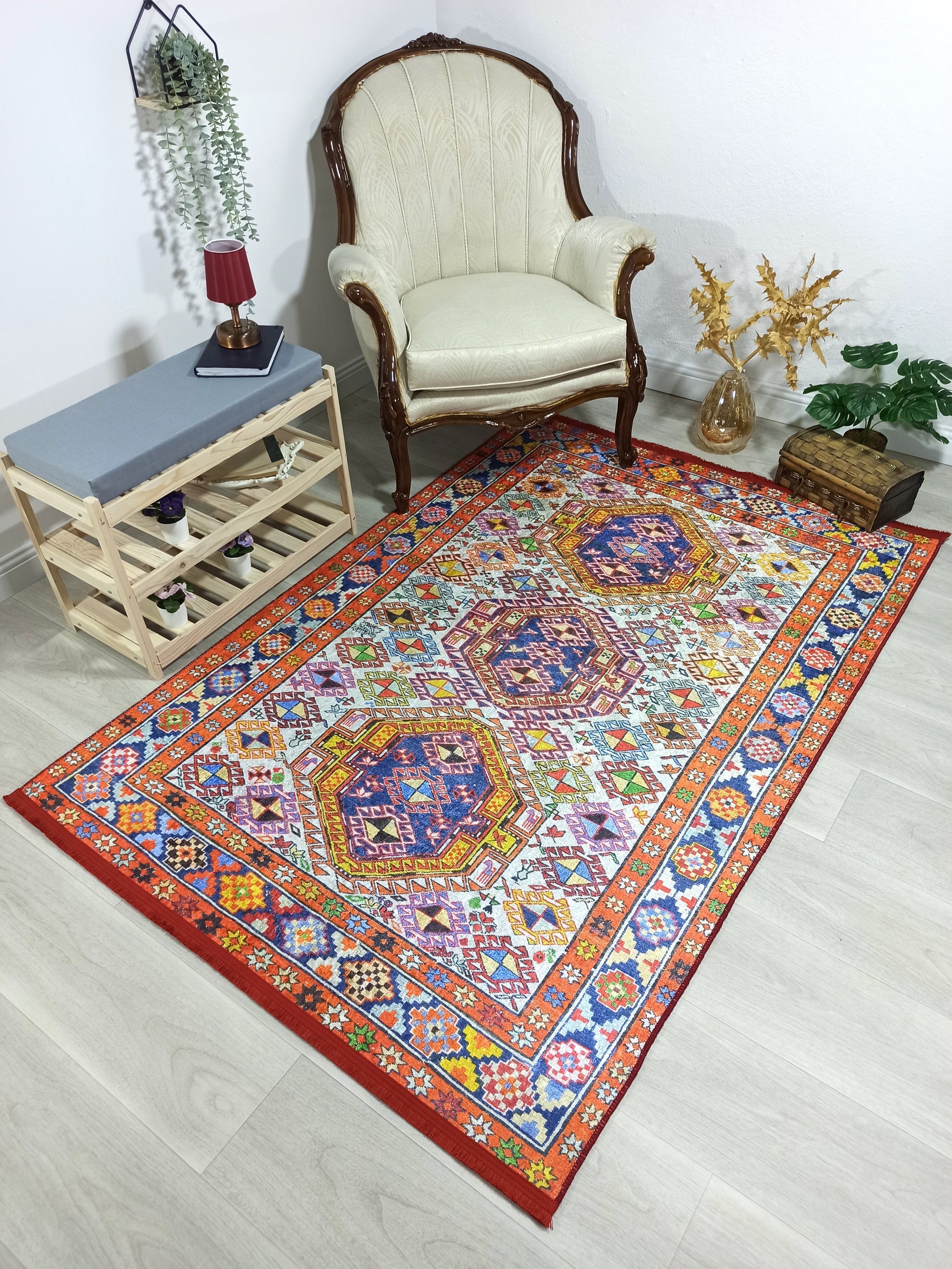 İran Doğal Bej Renkli Vintage Halı - Pera Halı