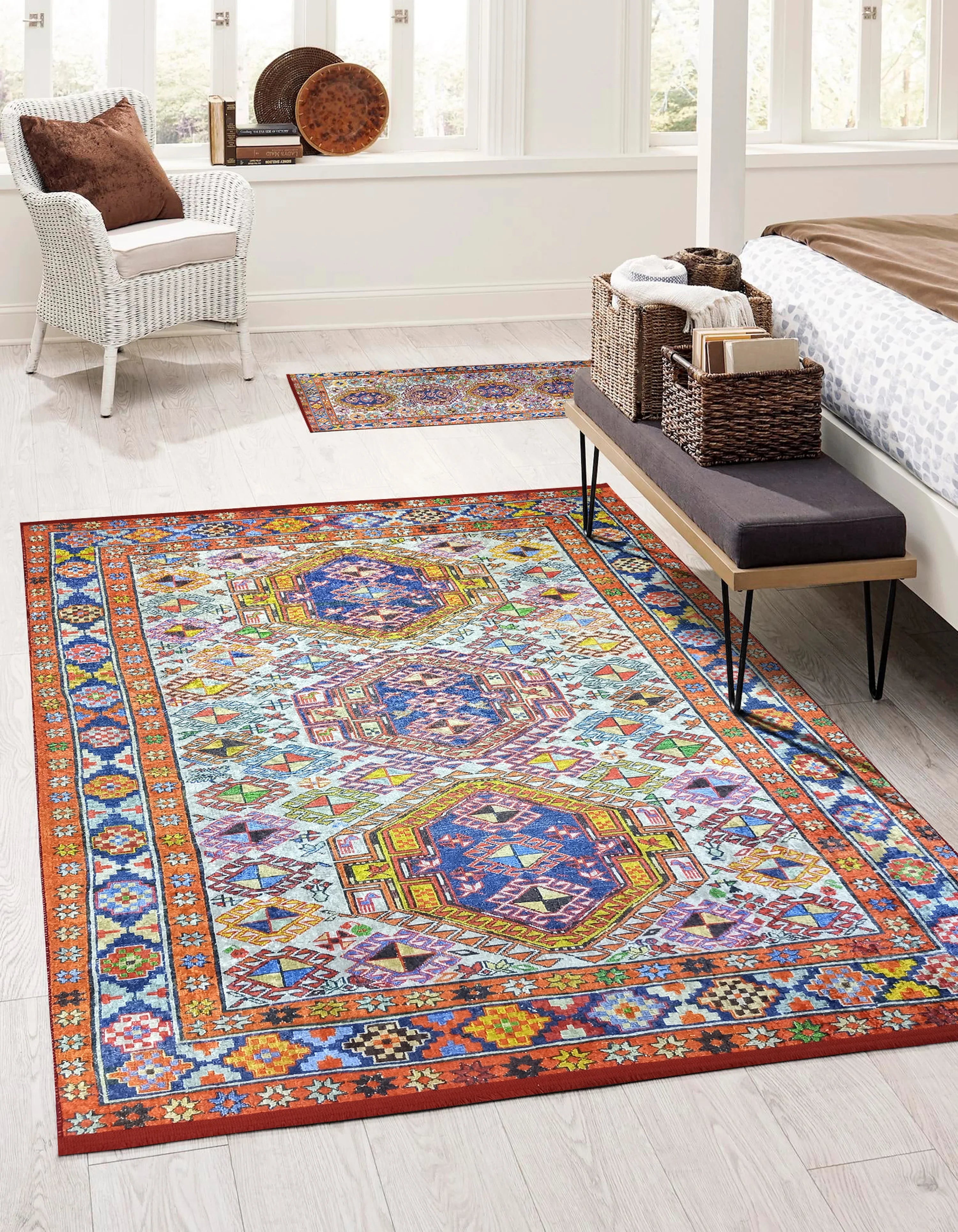 İran Doğal Bej Renkli Vintage Halı