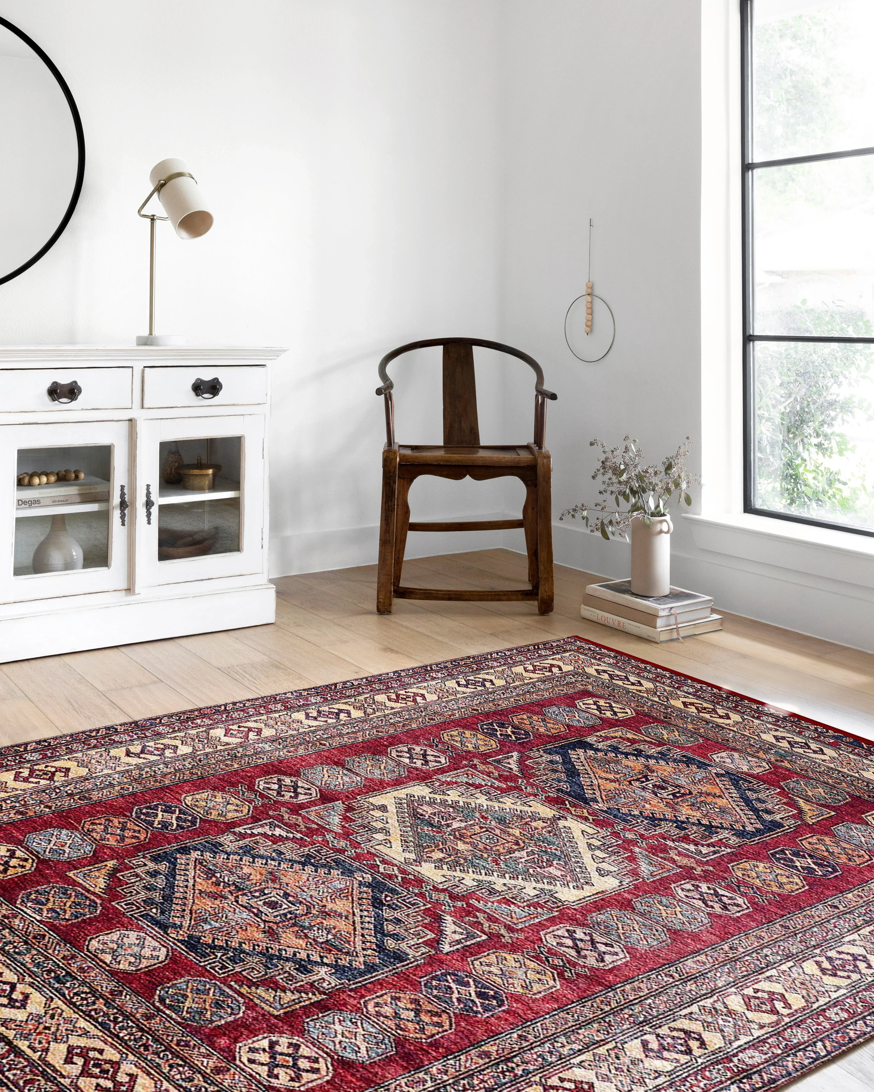 Bordo Klasik Desenli Oryantal Halı