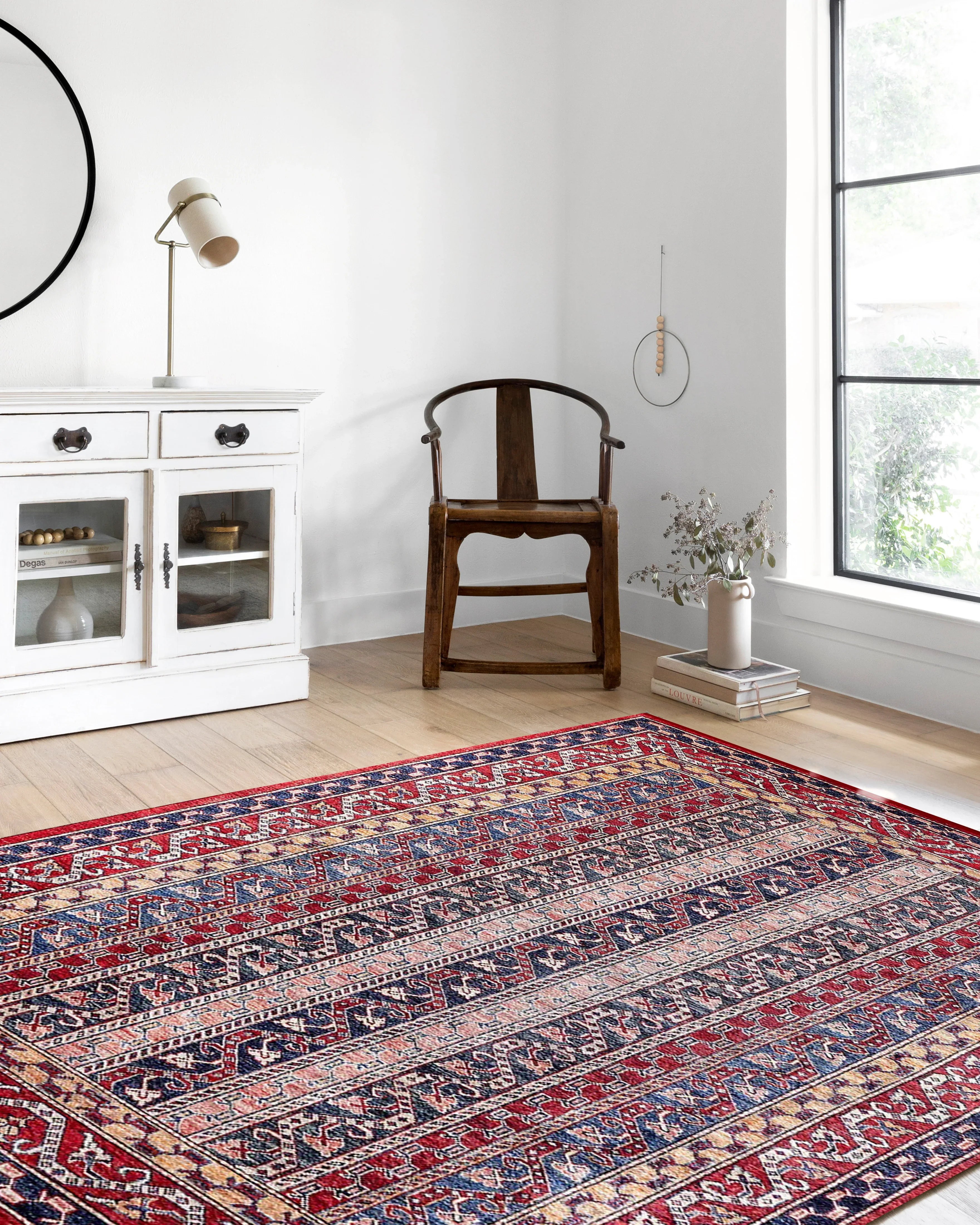 Antik Kırmızı Çizgili Kilim Halı