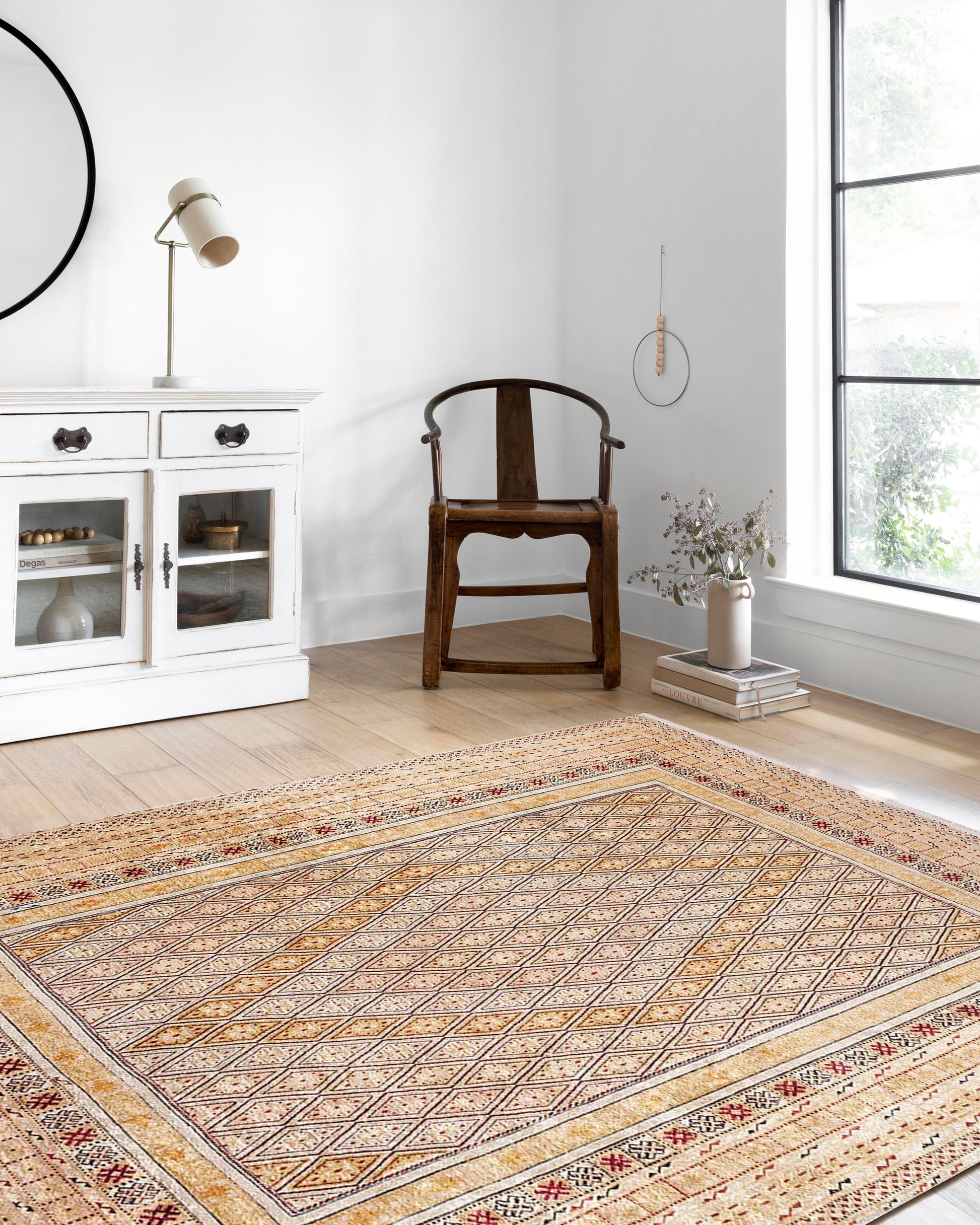 Geometrik Desenli Turuncu Sarı Kilim Halı - Pera Halı