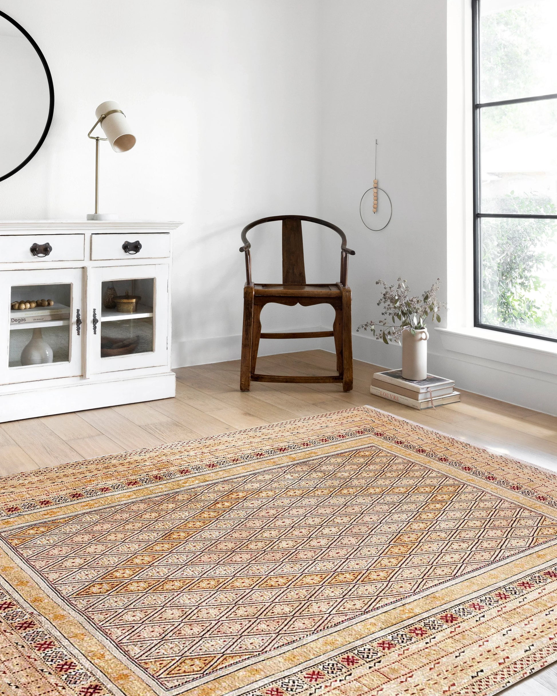 Geometrik Desenli Turuncu Sarı Kilim Halı