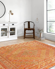 Geometrik Desenli Turuncu Sarı Kilim Halı