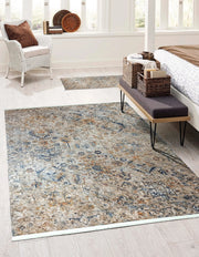 İran Kahverengi Bej Vintage Halı