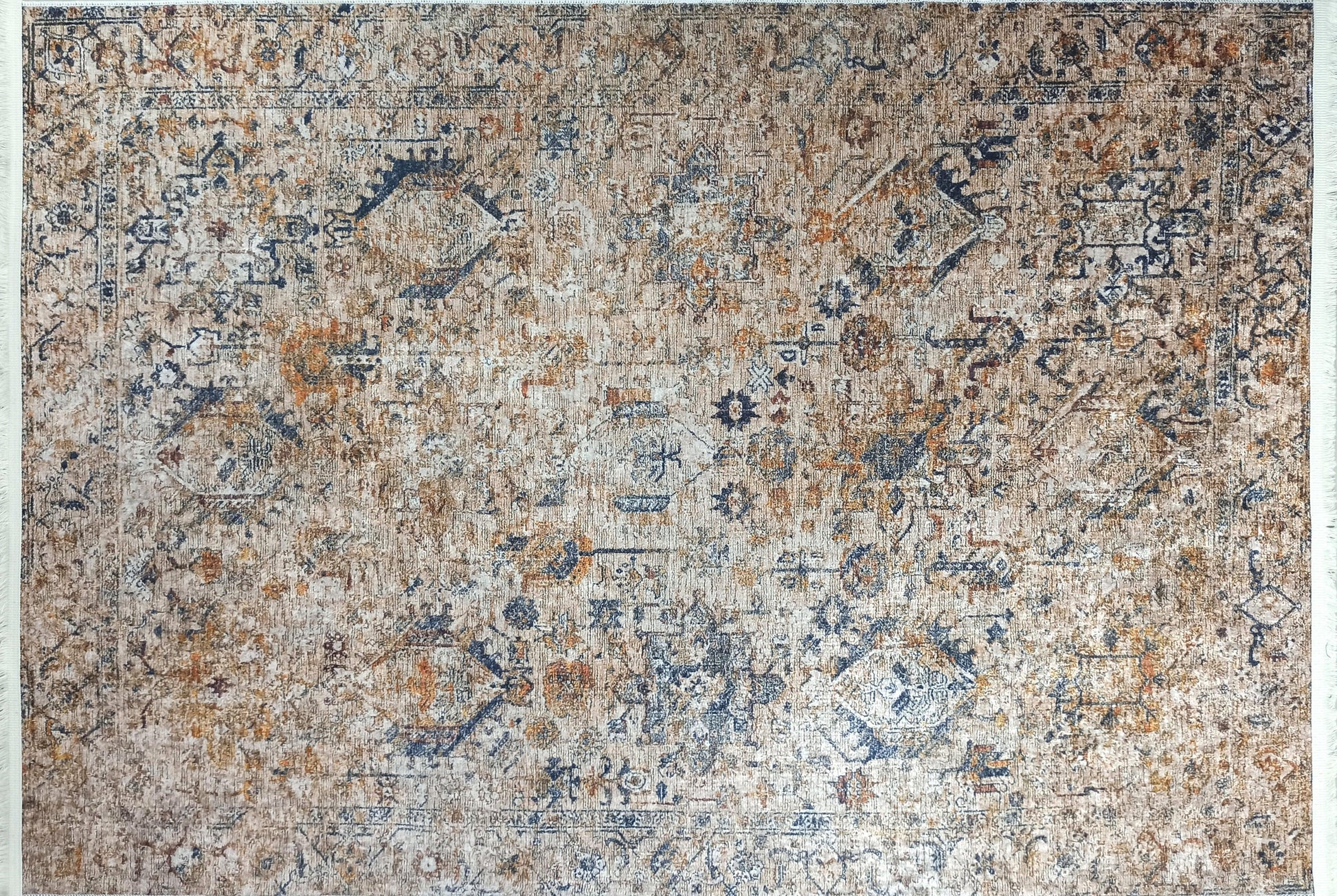 İran Kahverengi Bej Vintage Halı