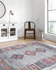 Gri Antik Bohem Halı