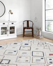 Fas Tarzı Geometrik Desenli Bohem Kilim Halı