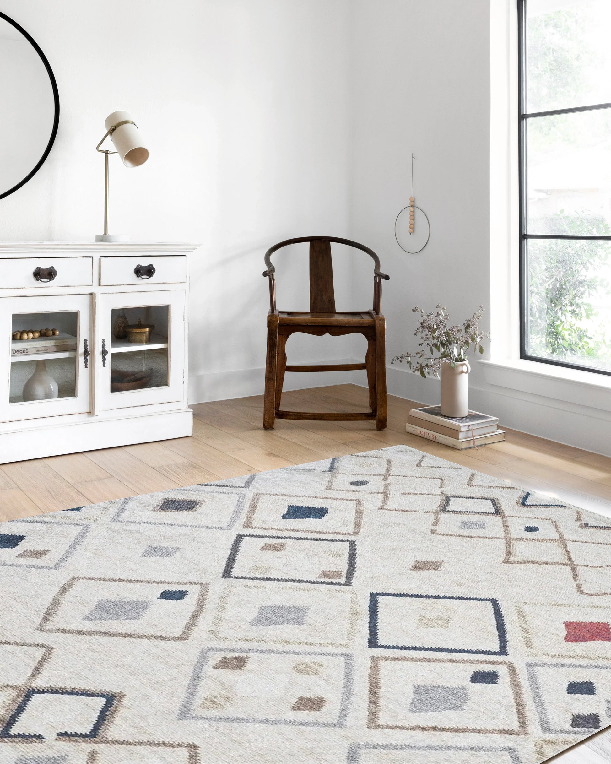 Fas Tarzı Geometrik Desenli Bohem Kilim Halı