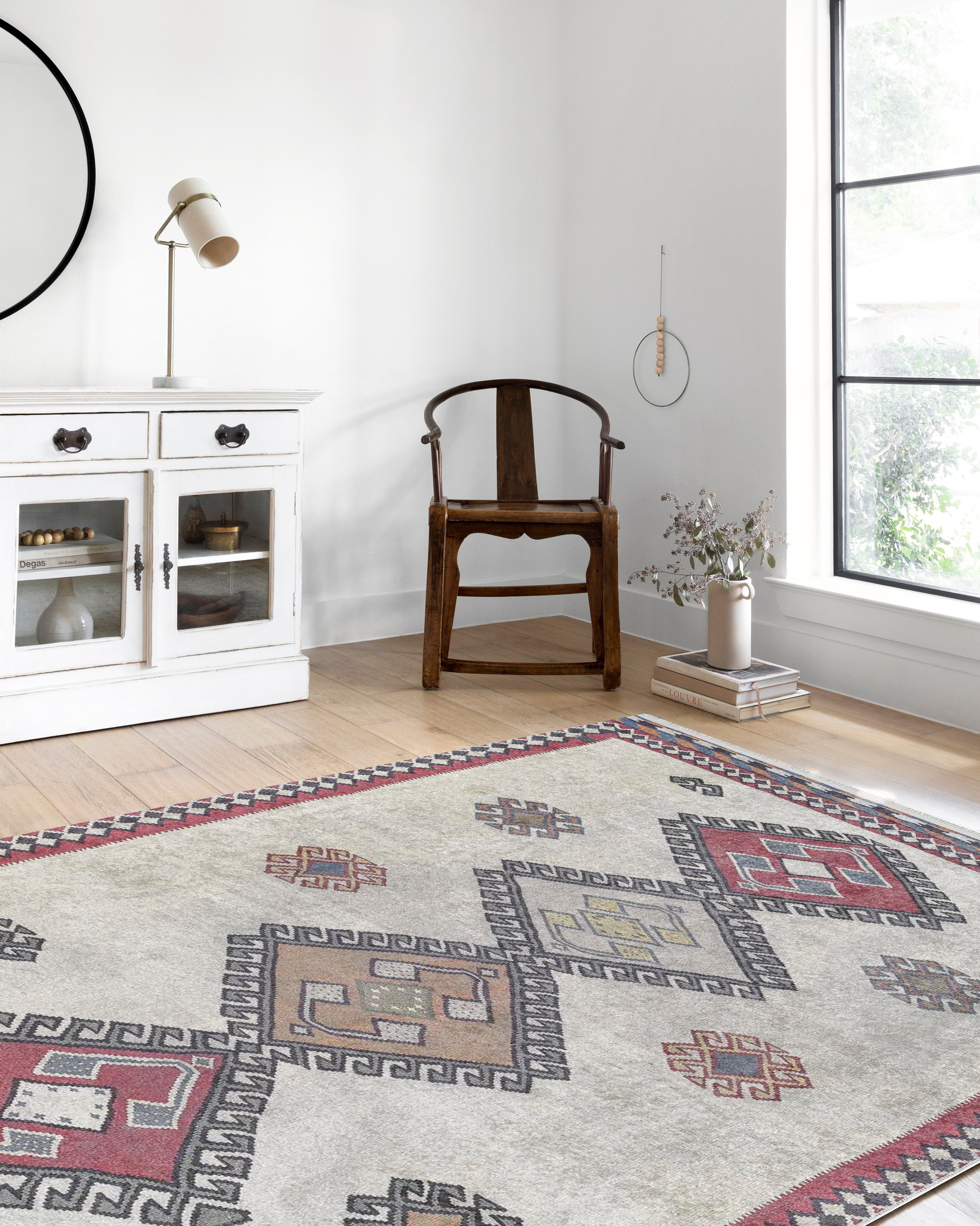 Fas Kırmızı Gri Kilim Halı - Pera Halı