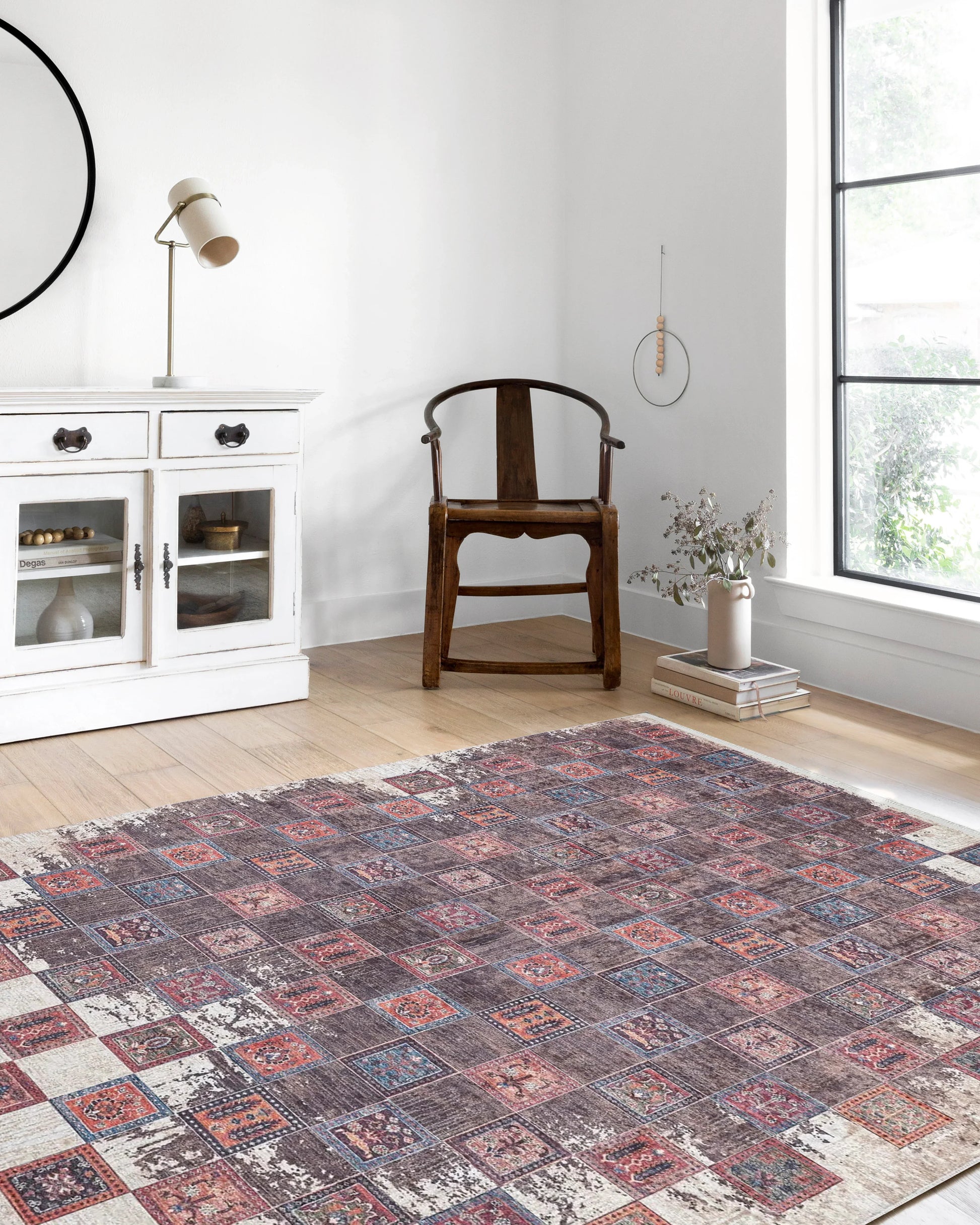 Eskitme Antik Tarz Geometrik Halı