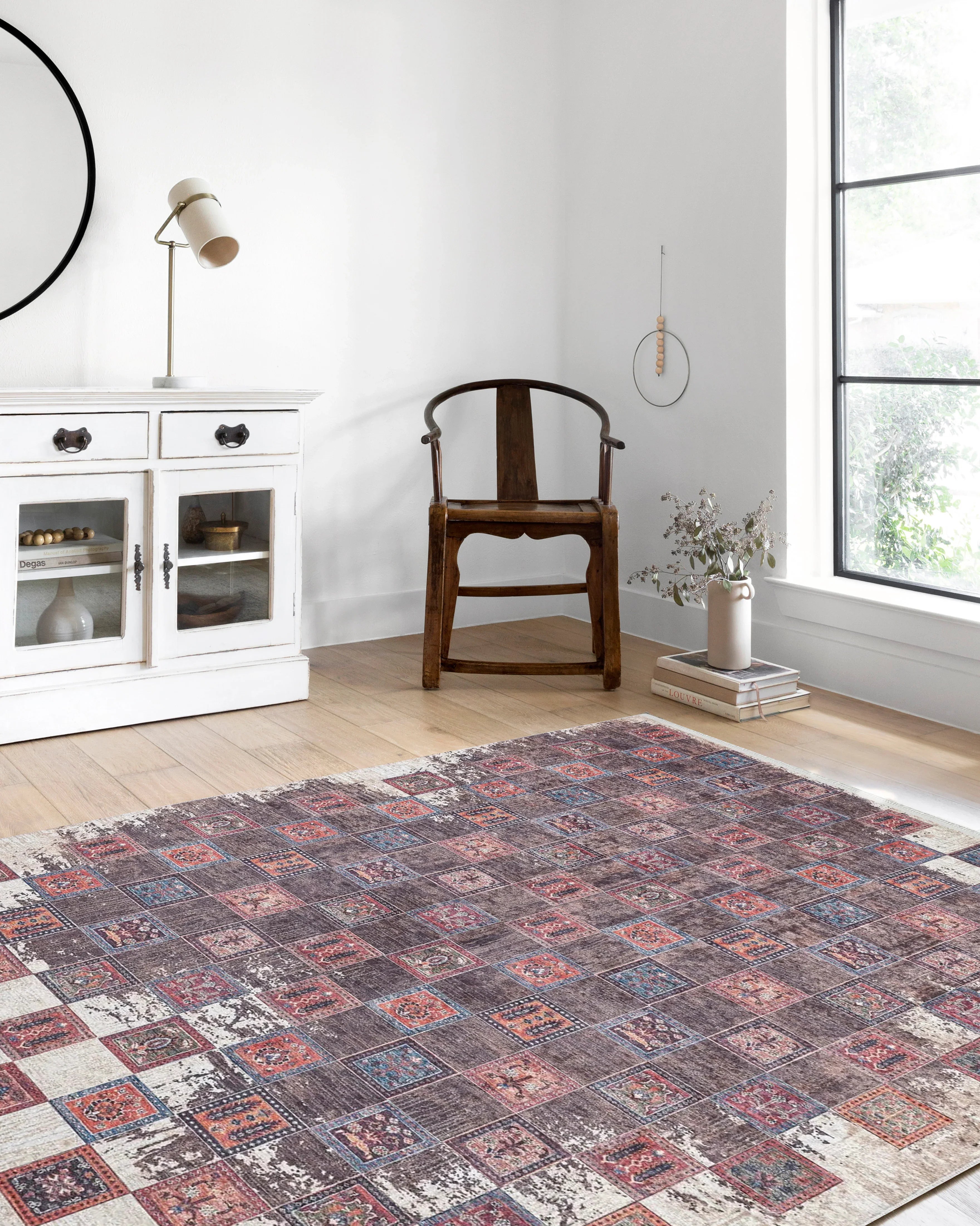 Eskitme Antik Tarz Geometrik Halı