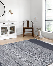 Gri Etnik Desenli Geometrik Anadolu Kilim Halı - Pera Halı