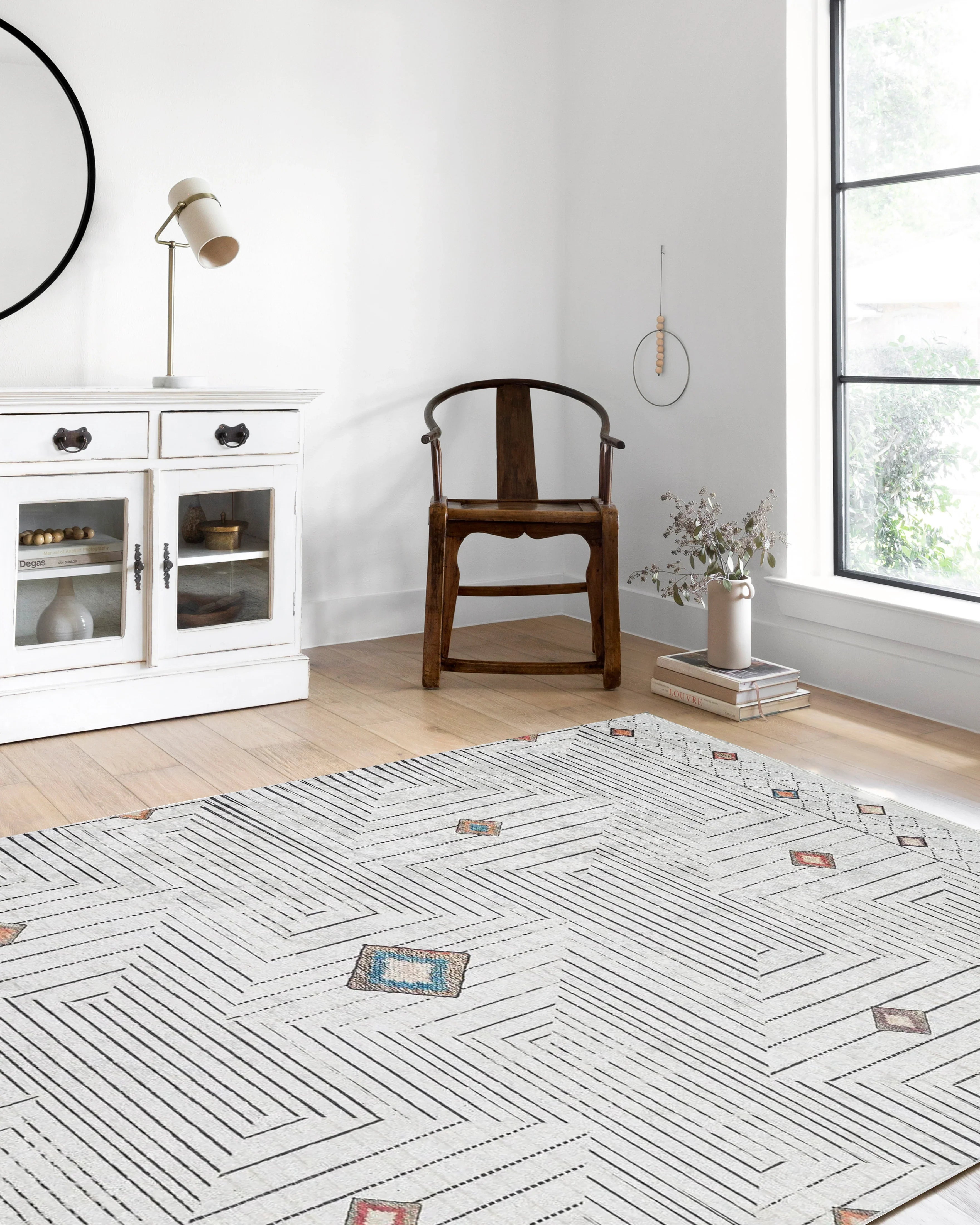 Gri Geometrik Modern Antika Vintage Lüks Halı