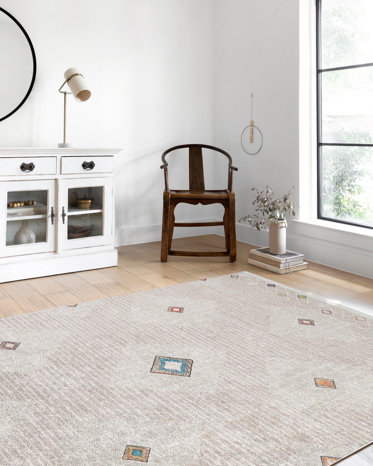 Bej Geometrik Modern Antika Vintage Halı