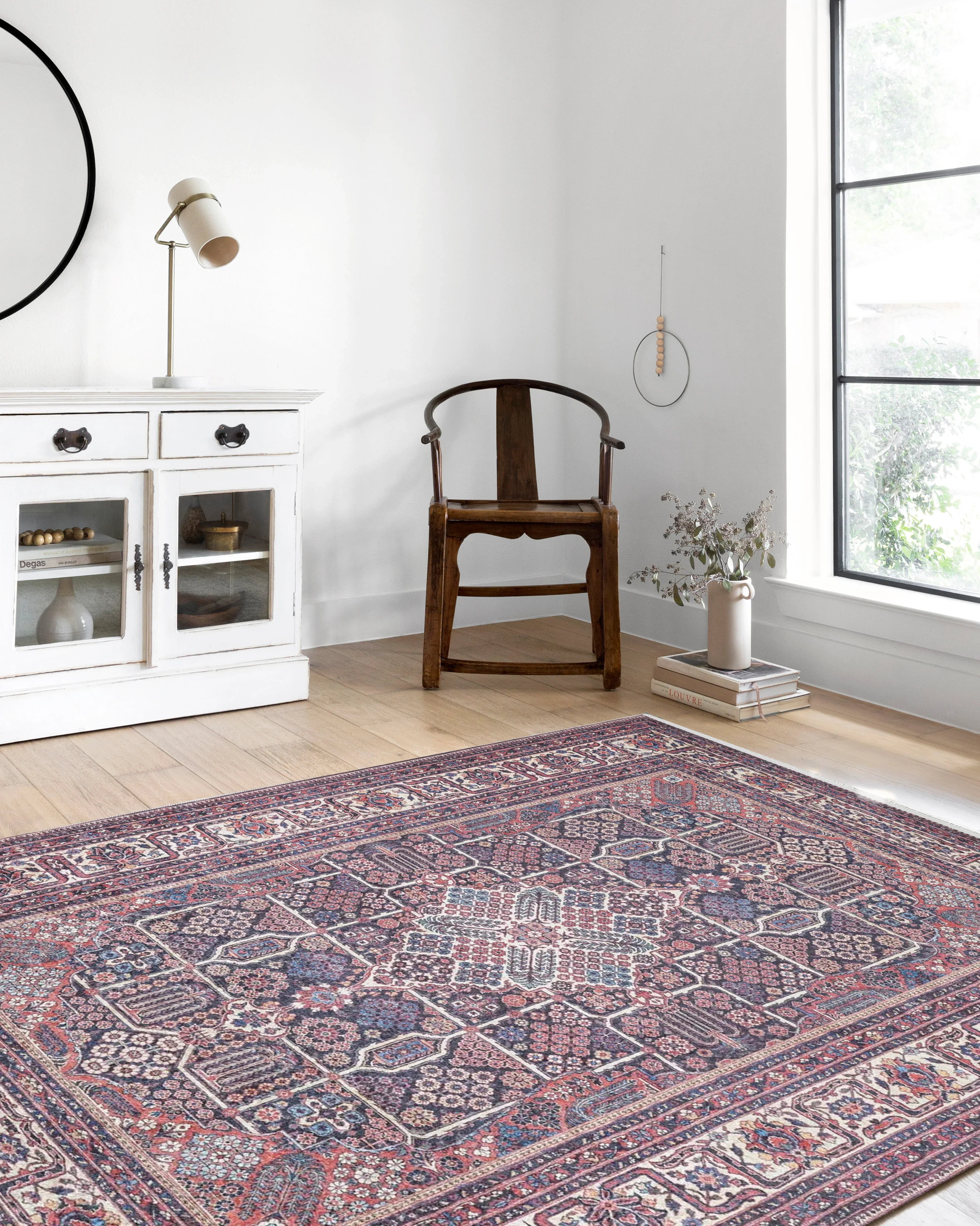 Uşak Tarzı Etnik Kırmızı Bej Halı