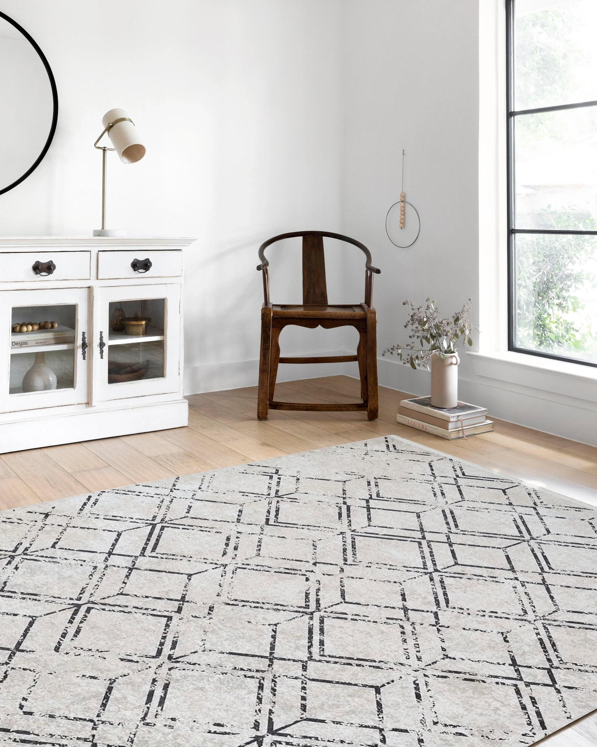 Gri Geometrik Antika Halı