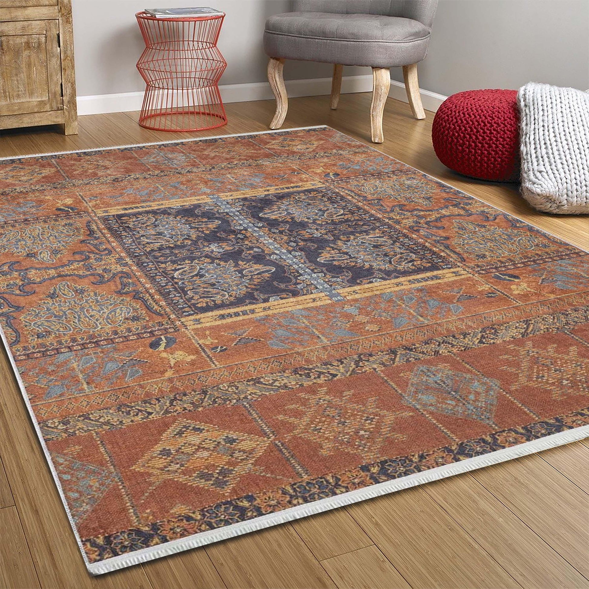 Benzersiz Turuncu Anadolu Halı