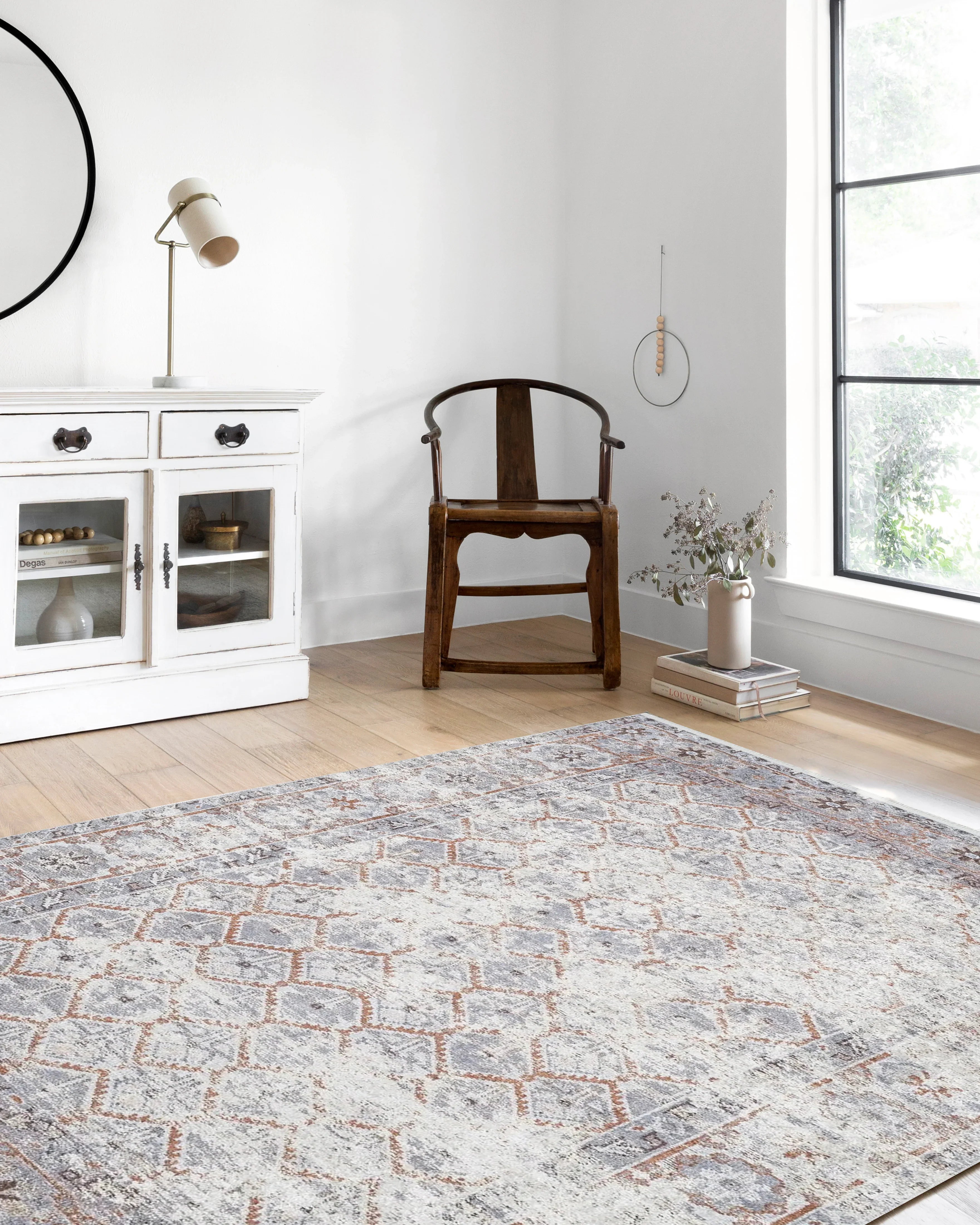 Petek Desenli Gri Modern Halı