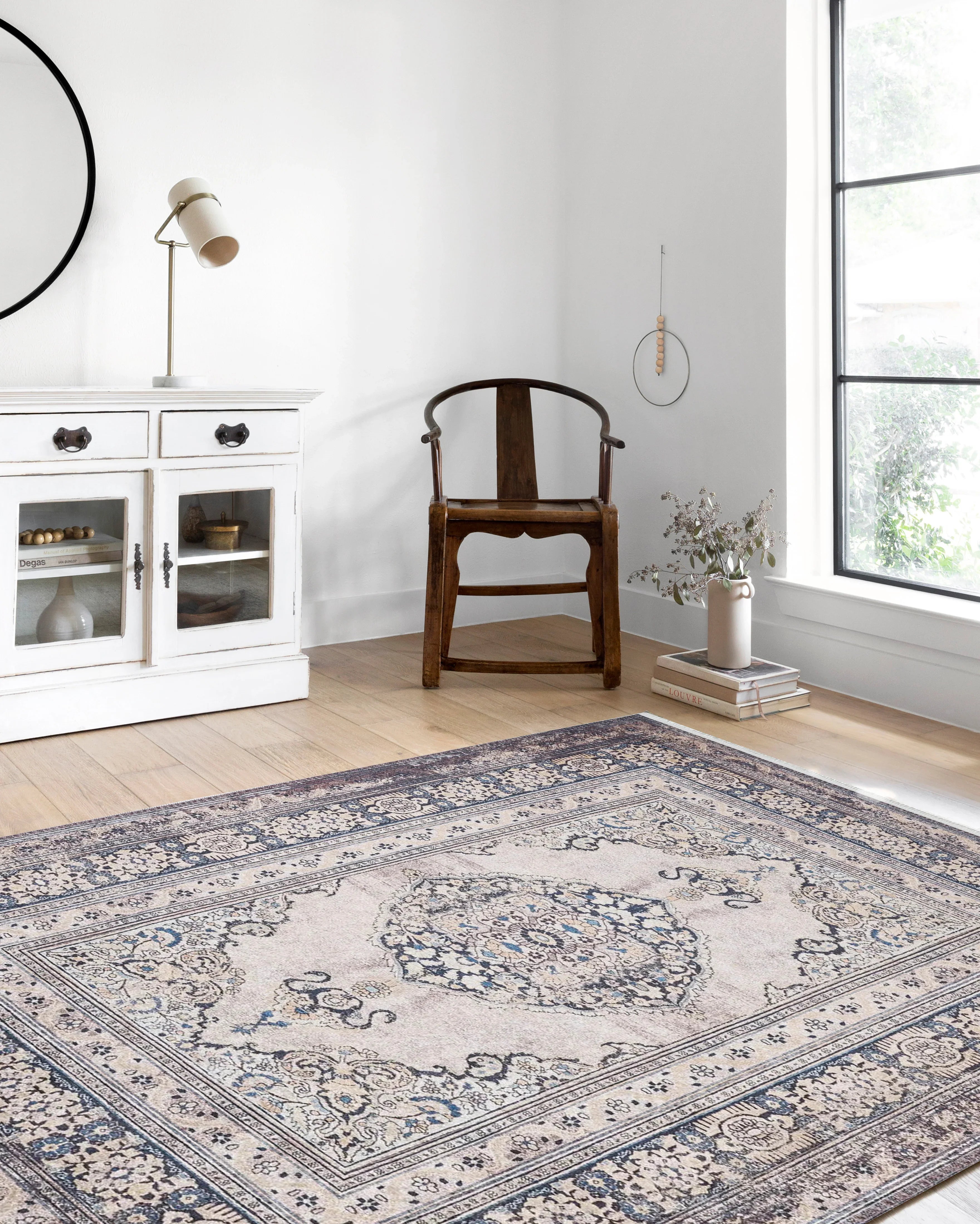 Bej Madalyon Geometrik Halı