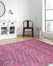 Sıcak Pembe Geometrik Desenli Halı