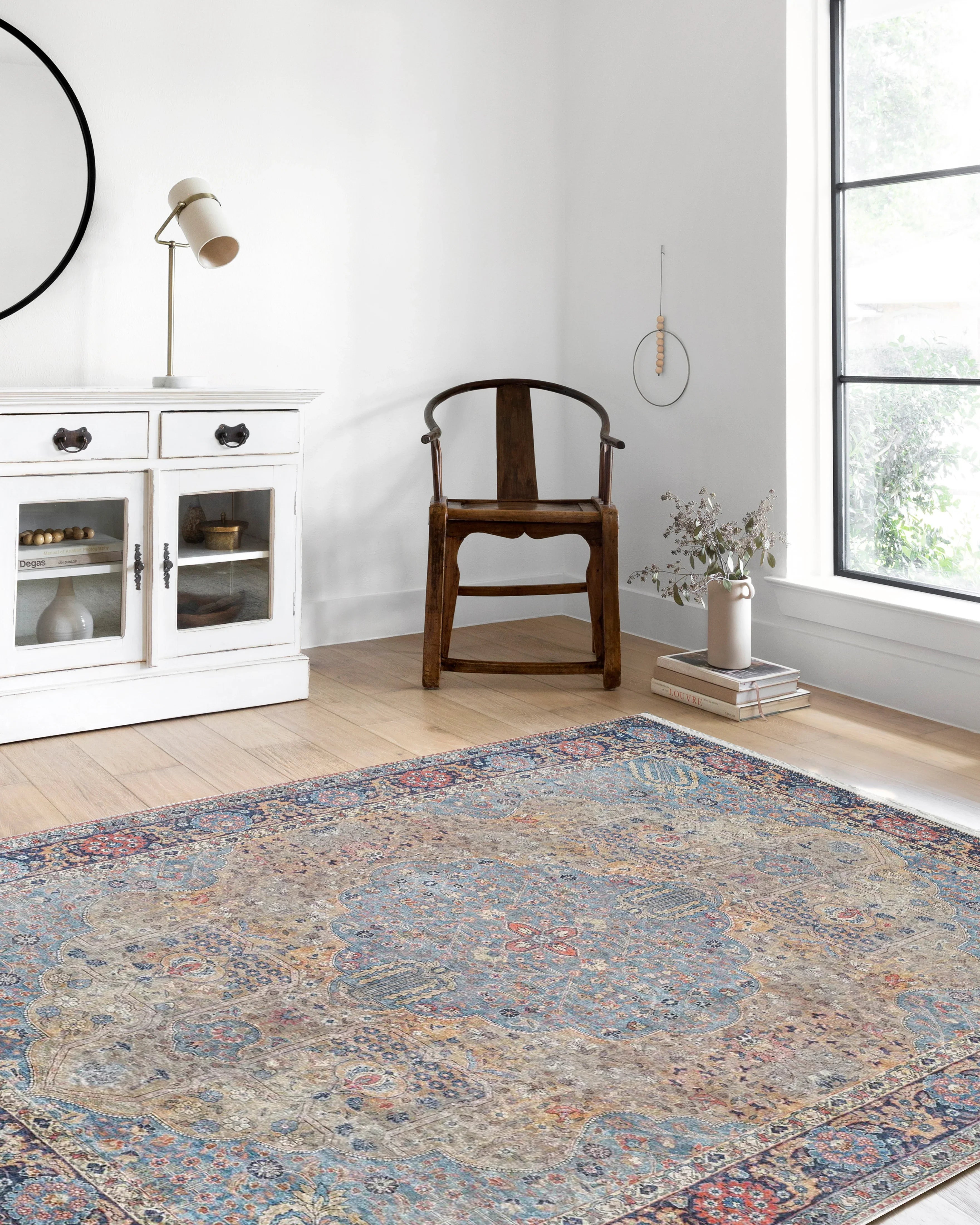 Madalyon Desenli Kırmızı Turuncu Geleneksel Halı