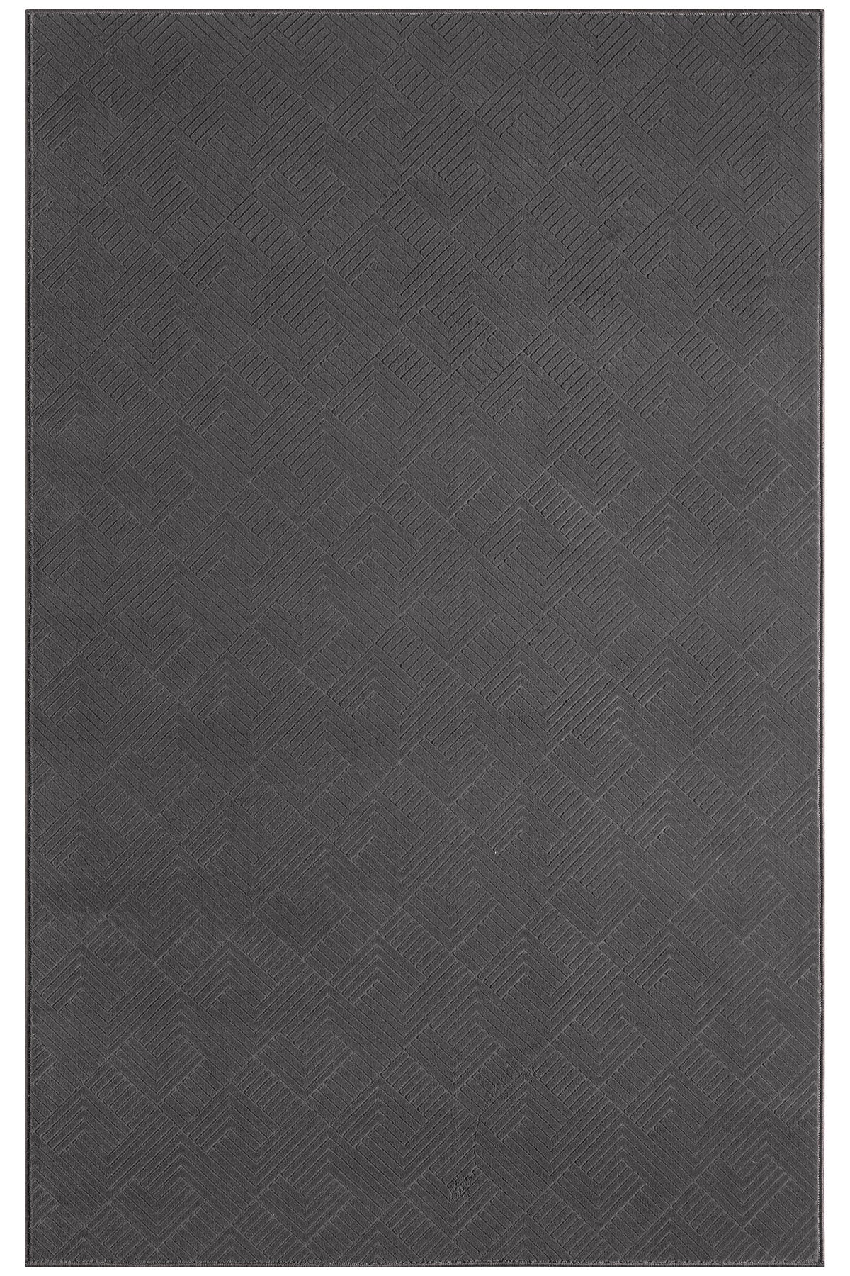 Antrasit Zikzak Chevron Elmas Desen Modern Halı