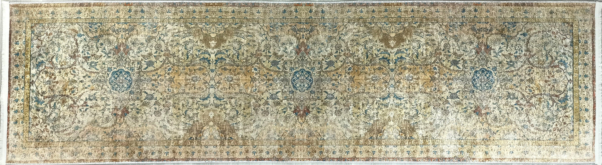 İran Bej Mavi Vintage Halı