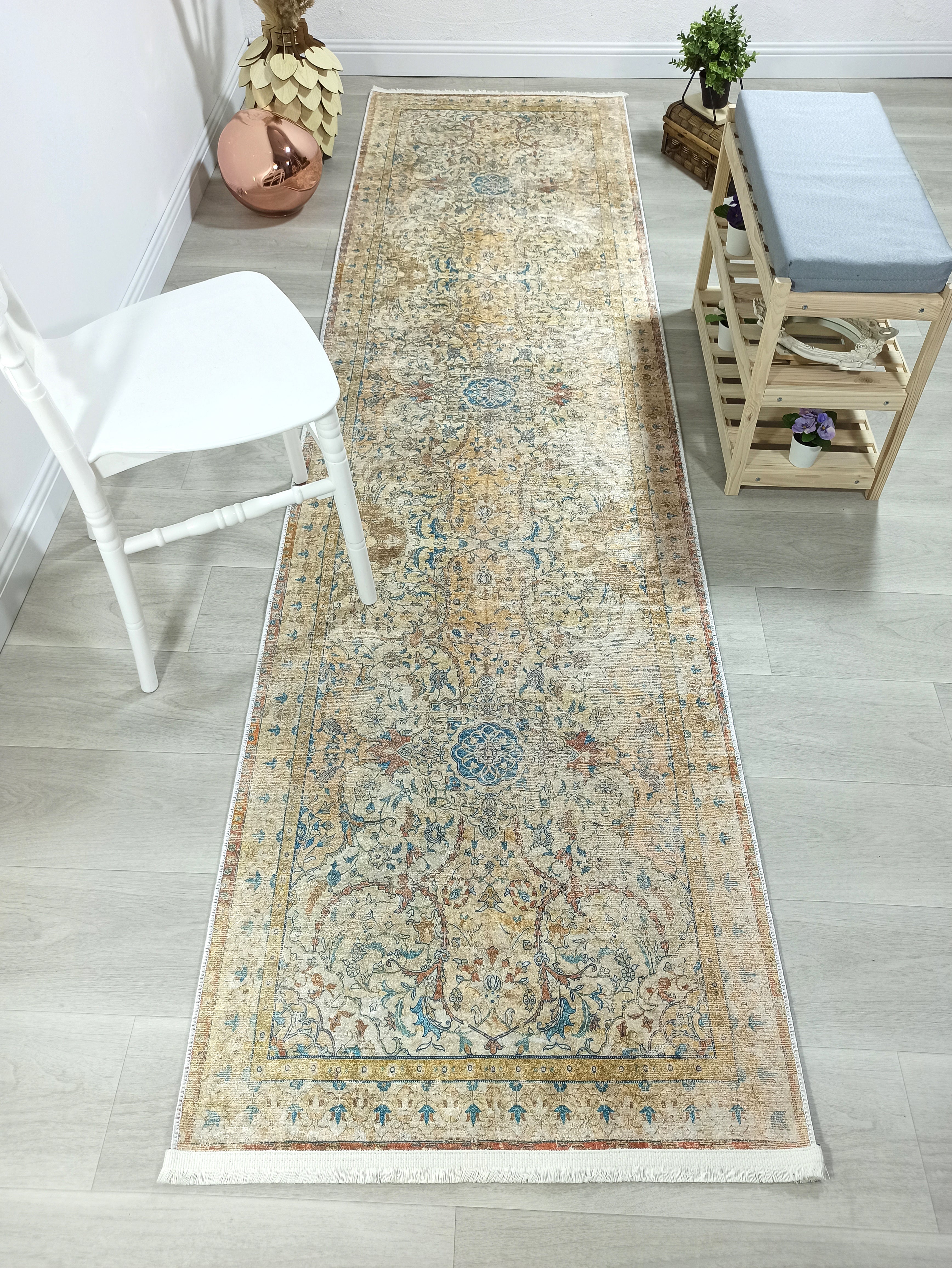 İran Bej Mavi Vintage Halı - Pera Halı