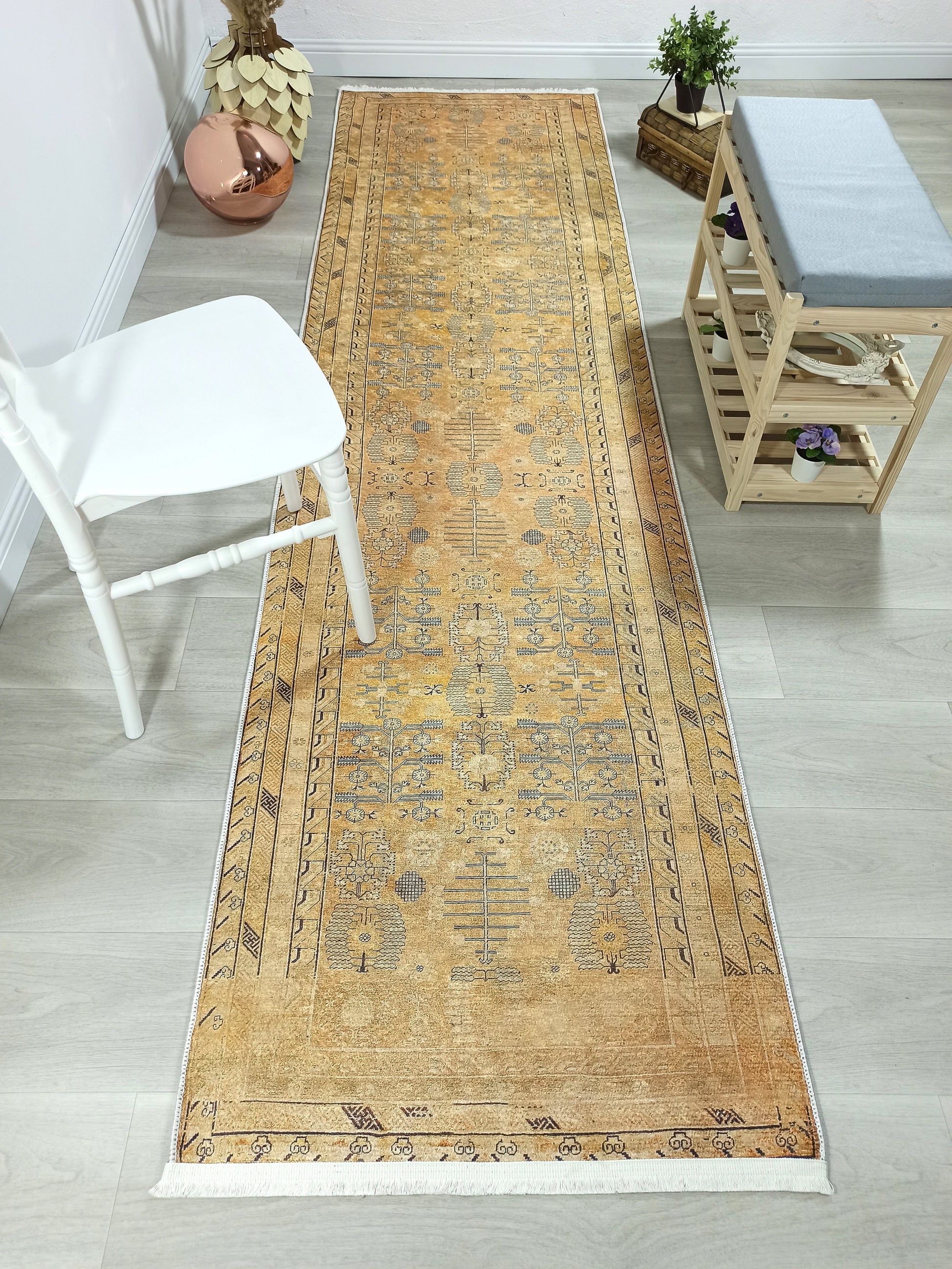 İran Bej Sarı Vintage Halı - Pera Halı