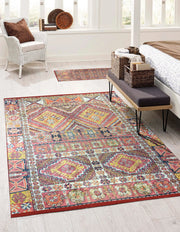 İran Doğal Fildişi Renkli Geometrik Halı