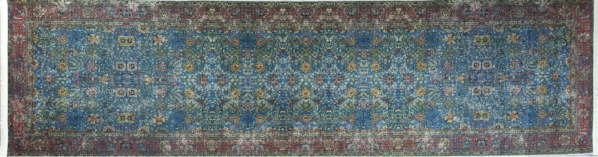 Uşak Mavi Kırmızı Vintage Kilim Halı - Pera Halı
