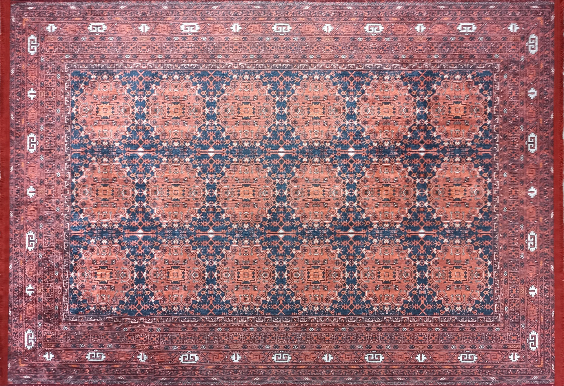 İran Kırmızı Geometrik Desenli Halı - Pera Halı
