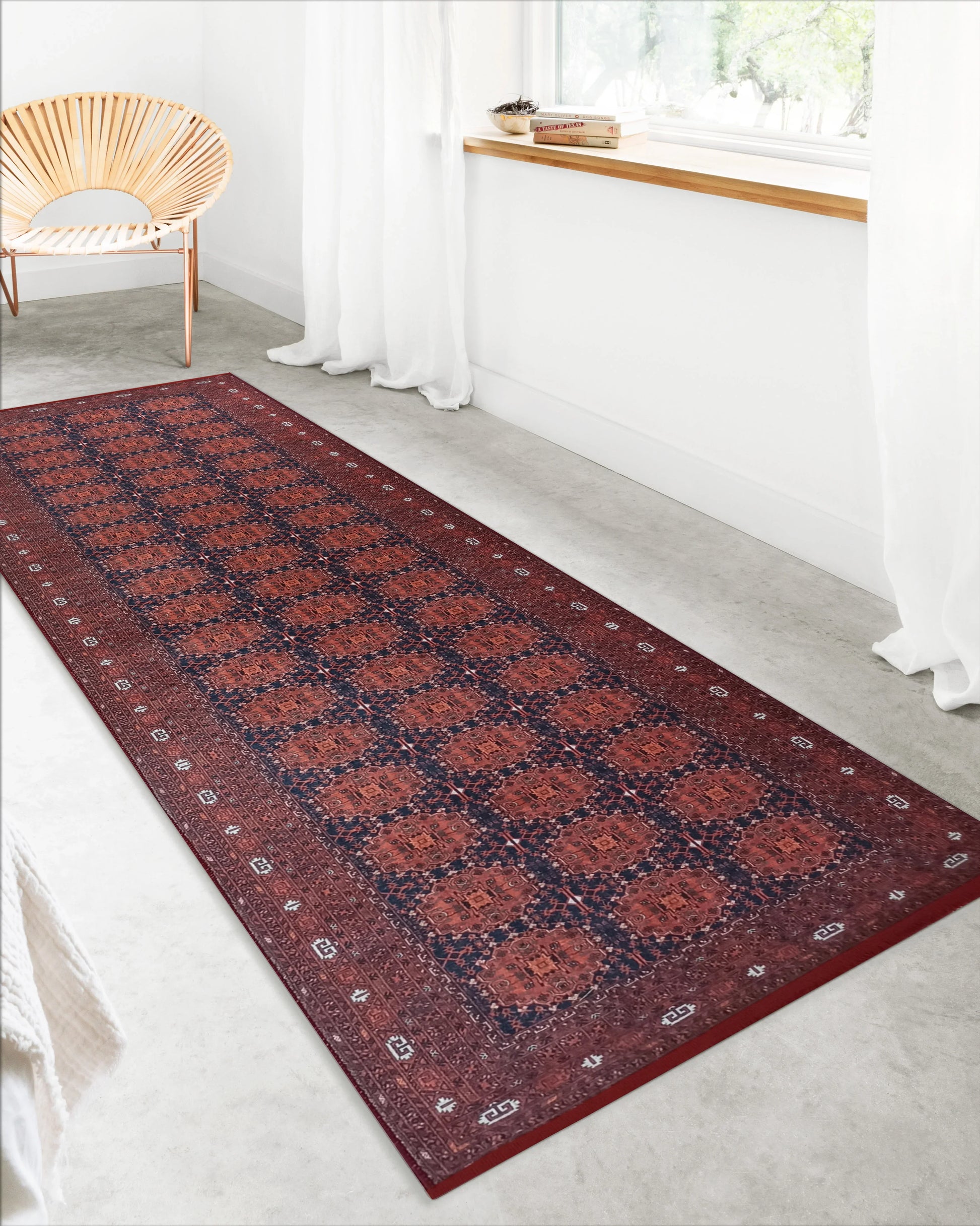 İran Kırmızı Geometrik Desenli Halı