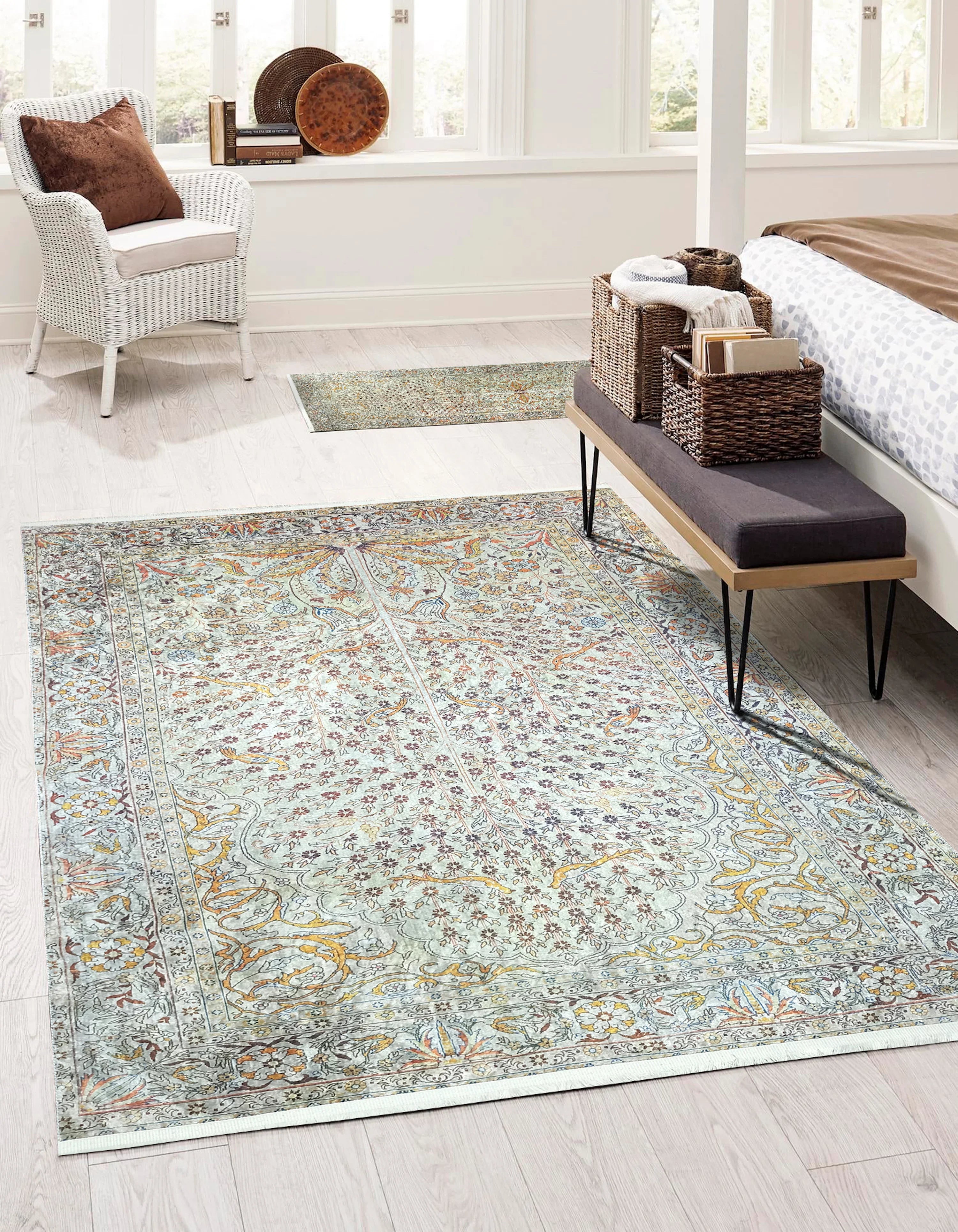 Bej Fildişi Vintage Doğal Halı