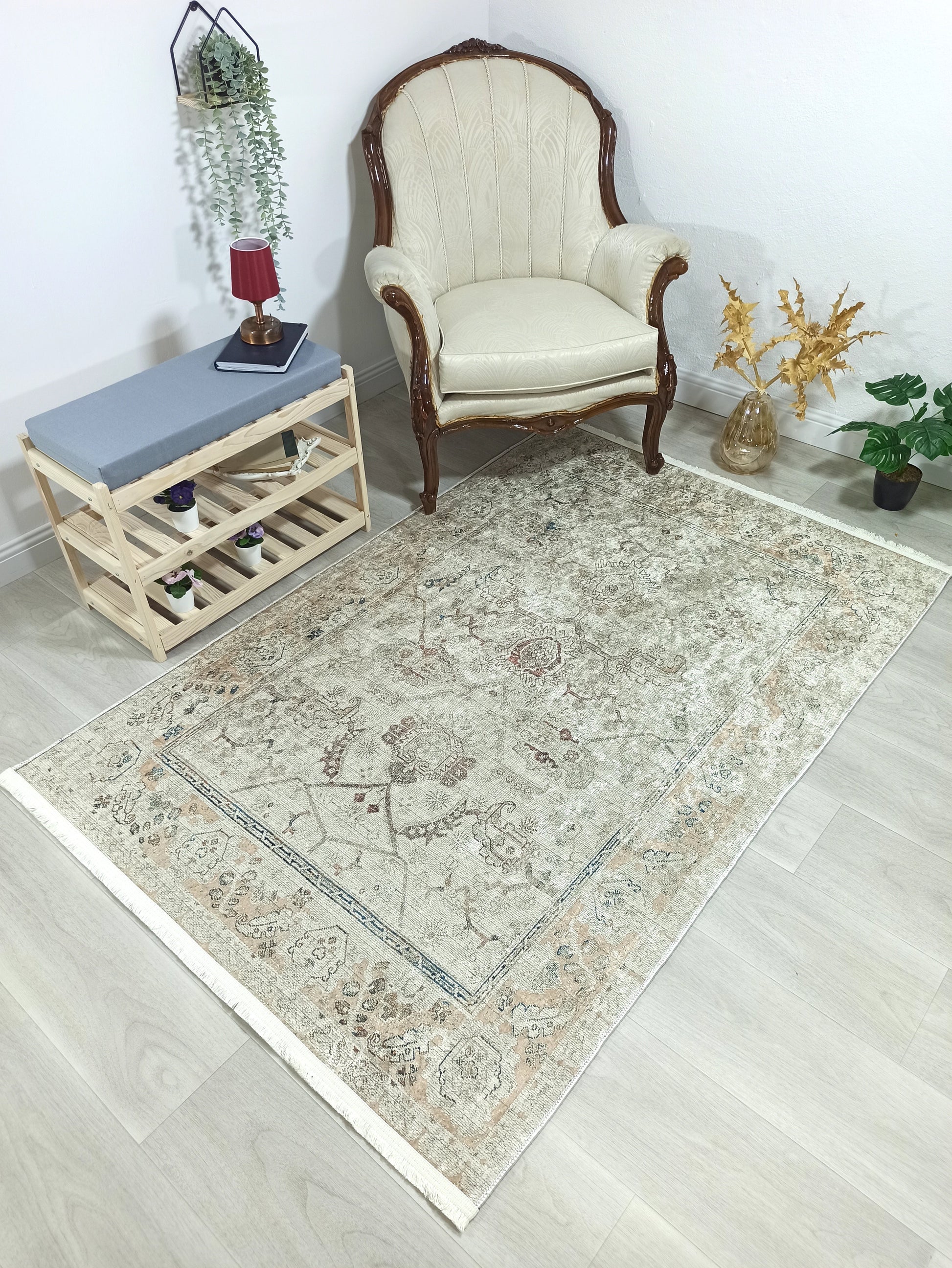 Uşak Doğal Bej Vintage Halı - Pera Halı