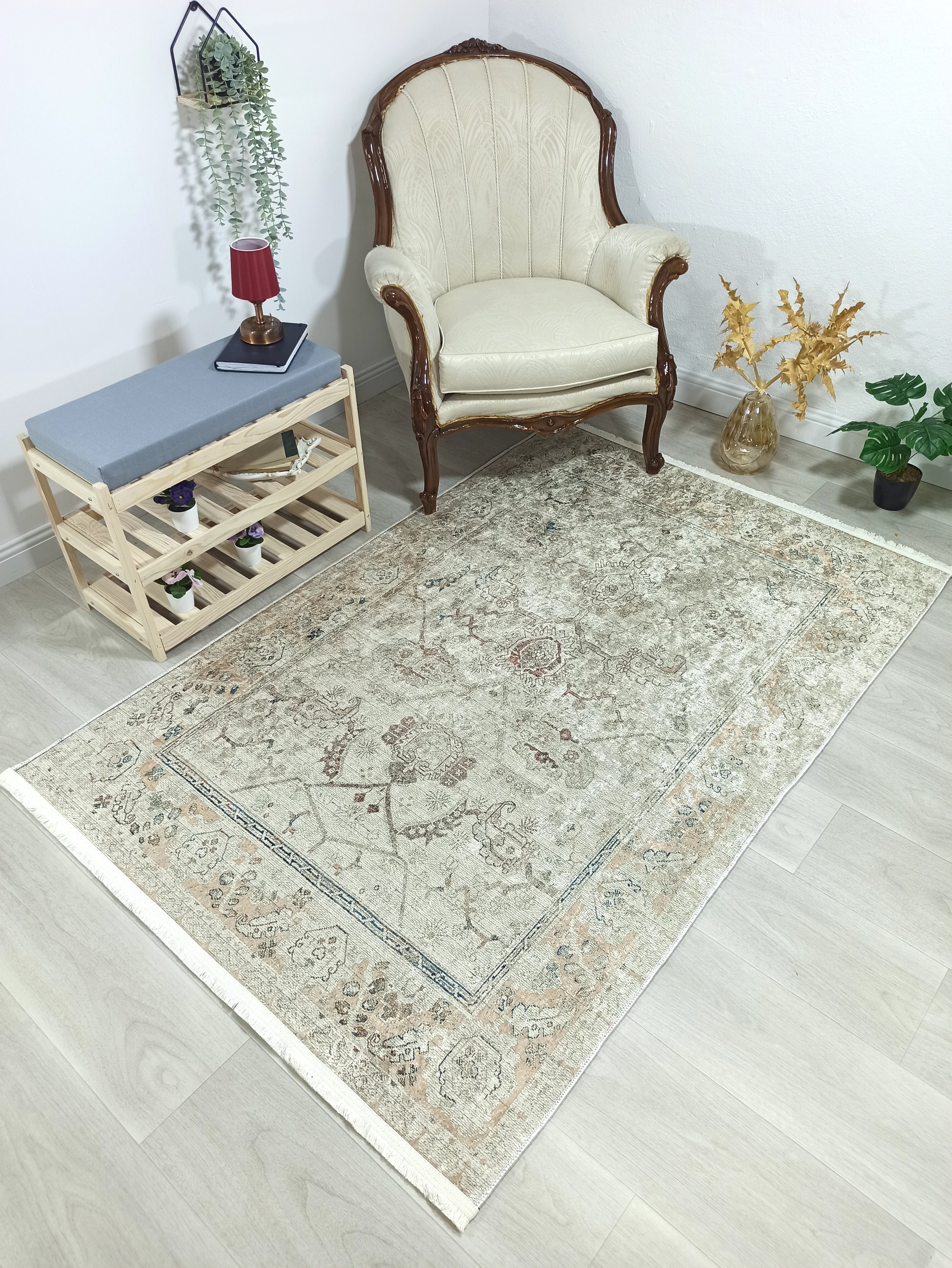 Uşak Doğal Bej Vintage Halı - Pera Halı
