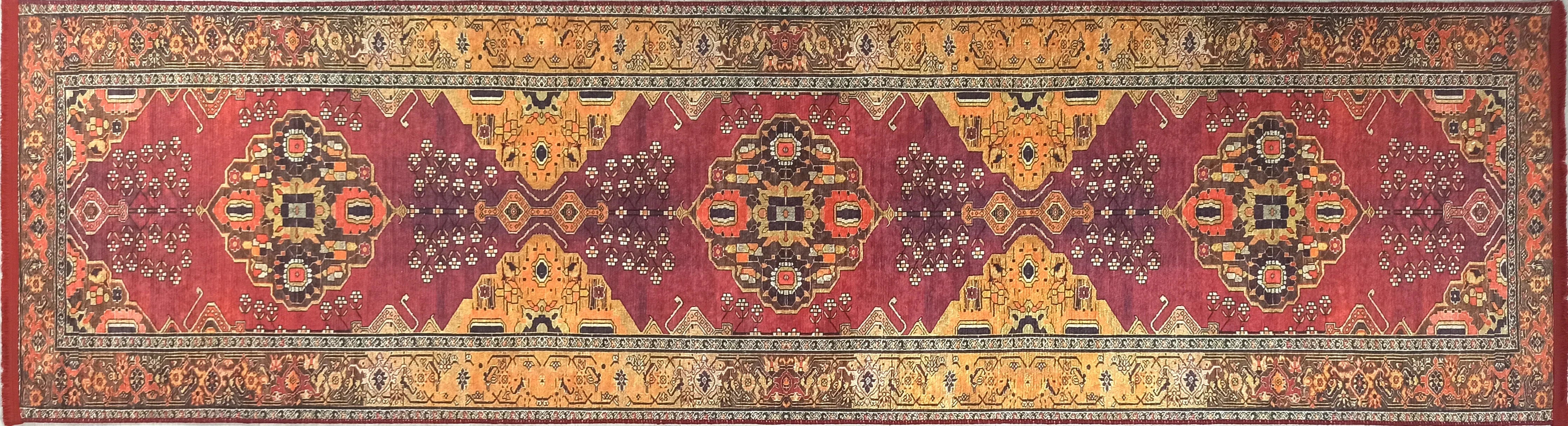 Uşak Koyu Kırmızı Bej Kilim Halı