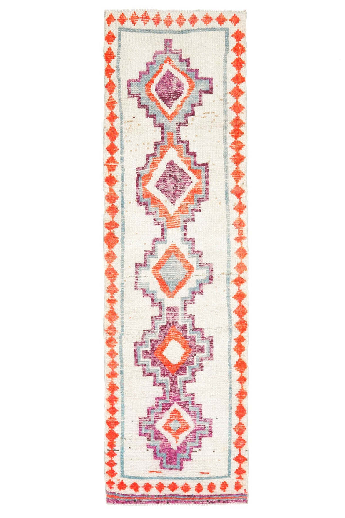 El yapımı vintage yolluk 91x320 cm oryantal desenli yün - farklı açıdan görünüm