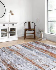 Gri Turuncu Modern Halı