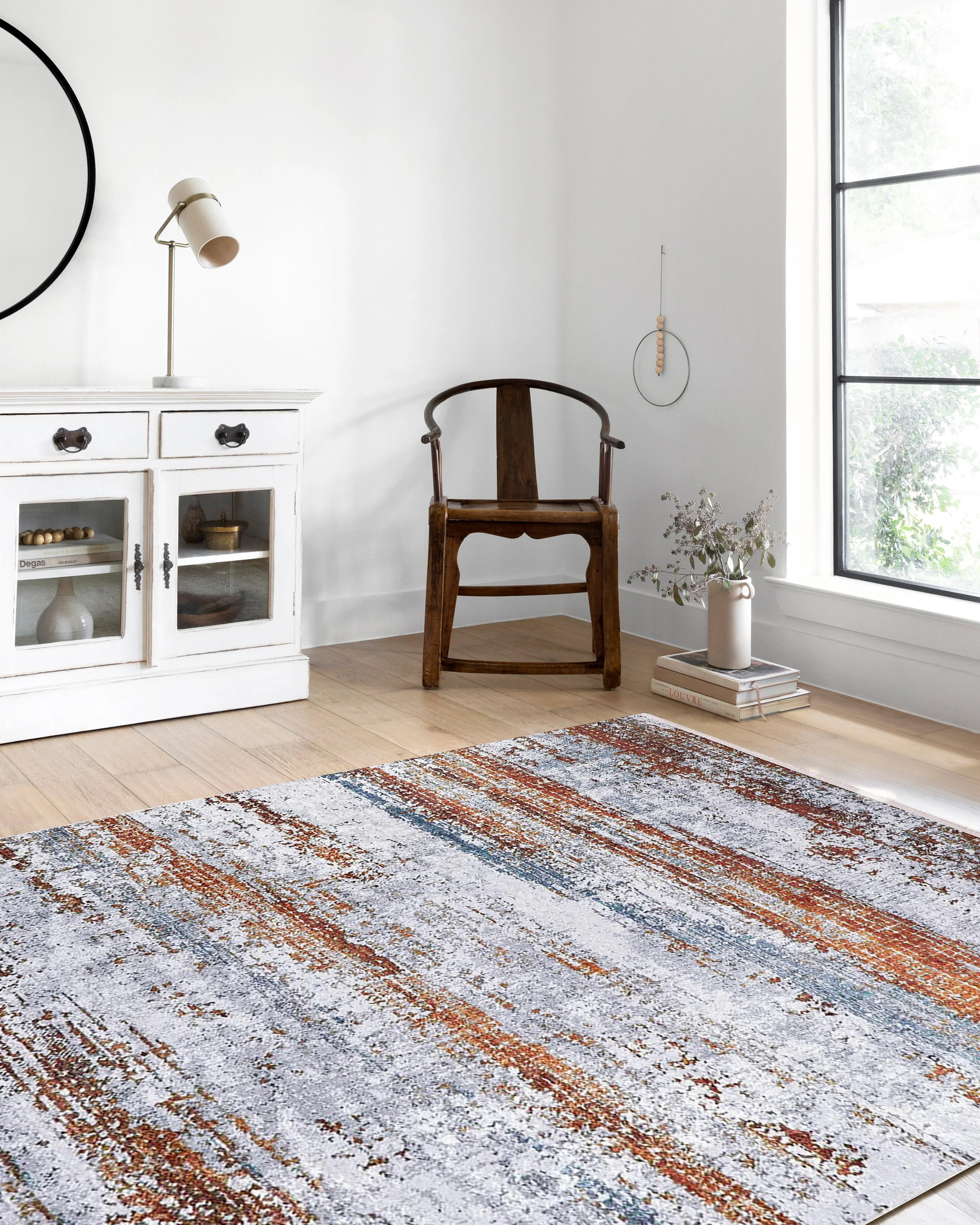 Gri Turuncu Modern Halı