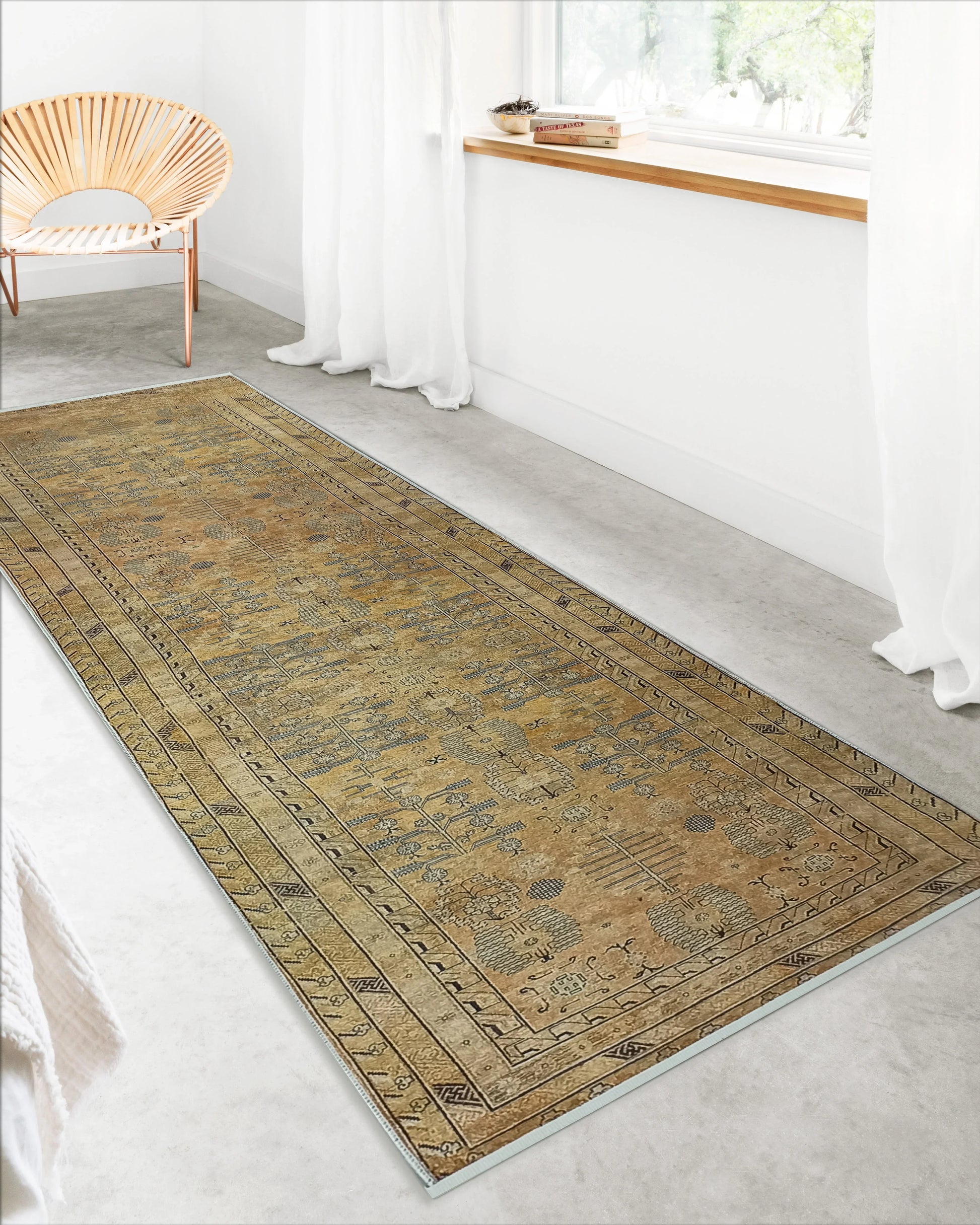 İran Bej Sarı Vintage Halı