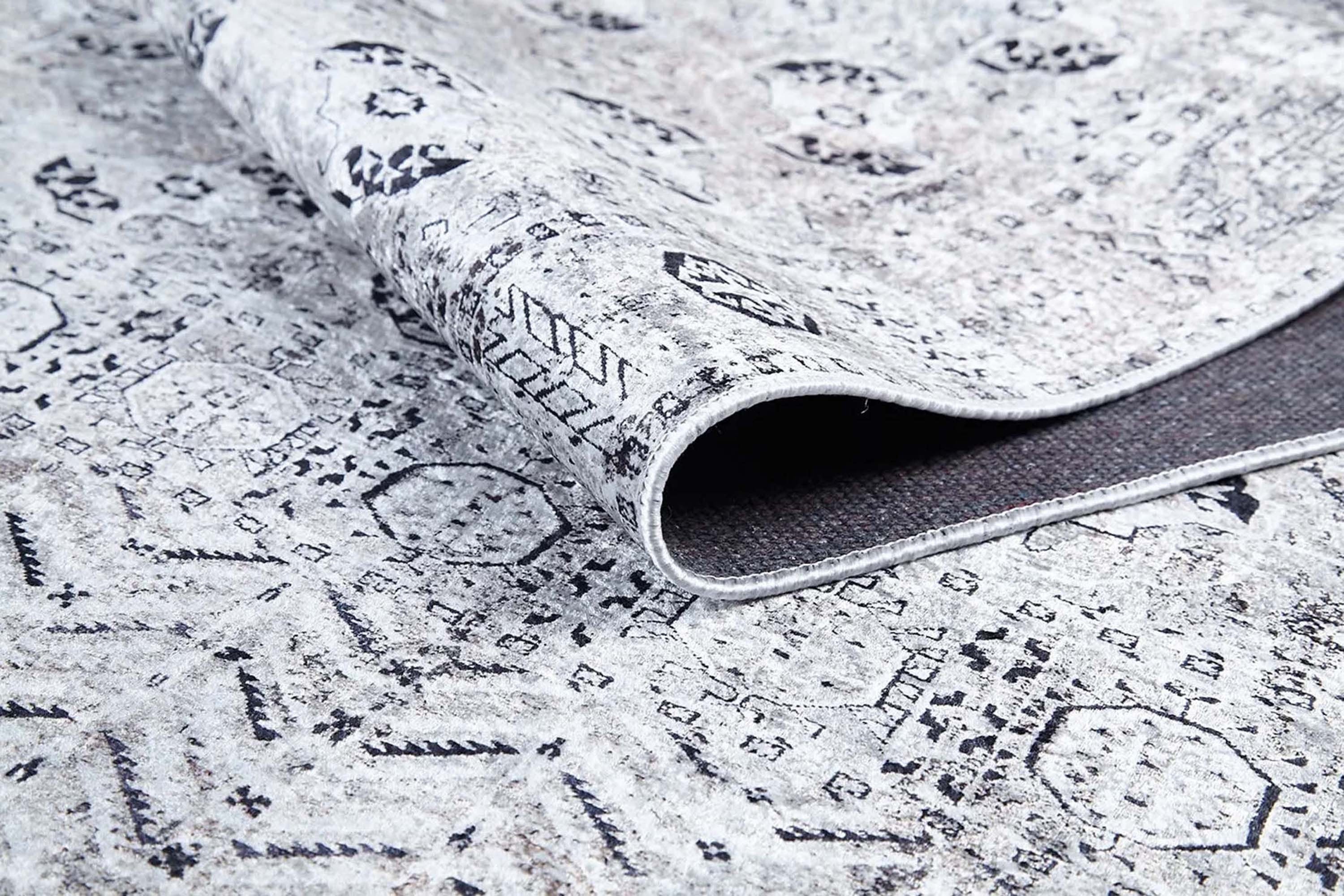 Turuncu Gümüş Geometrik Desenli Kilim Halı - Pera Halı
