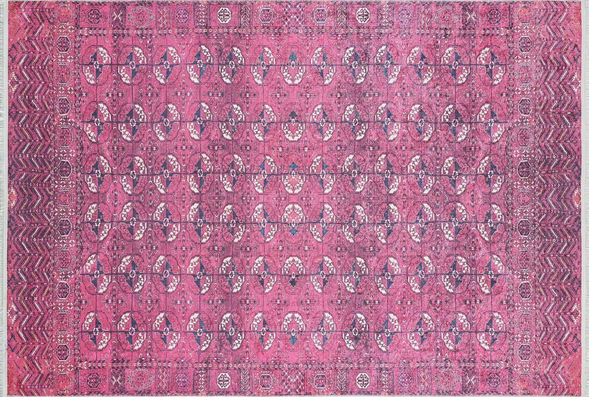 Sıcak Pembe Geometrik Desenli Halı - Pera Halı