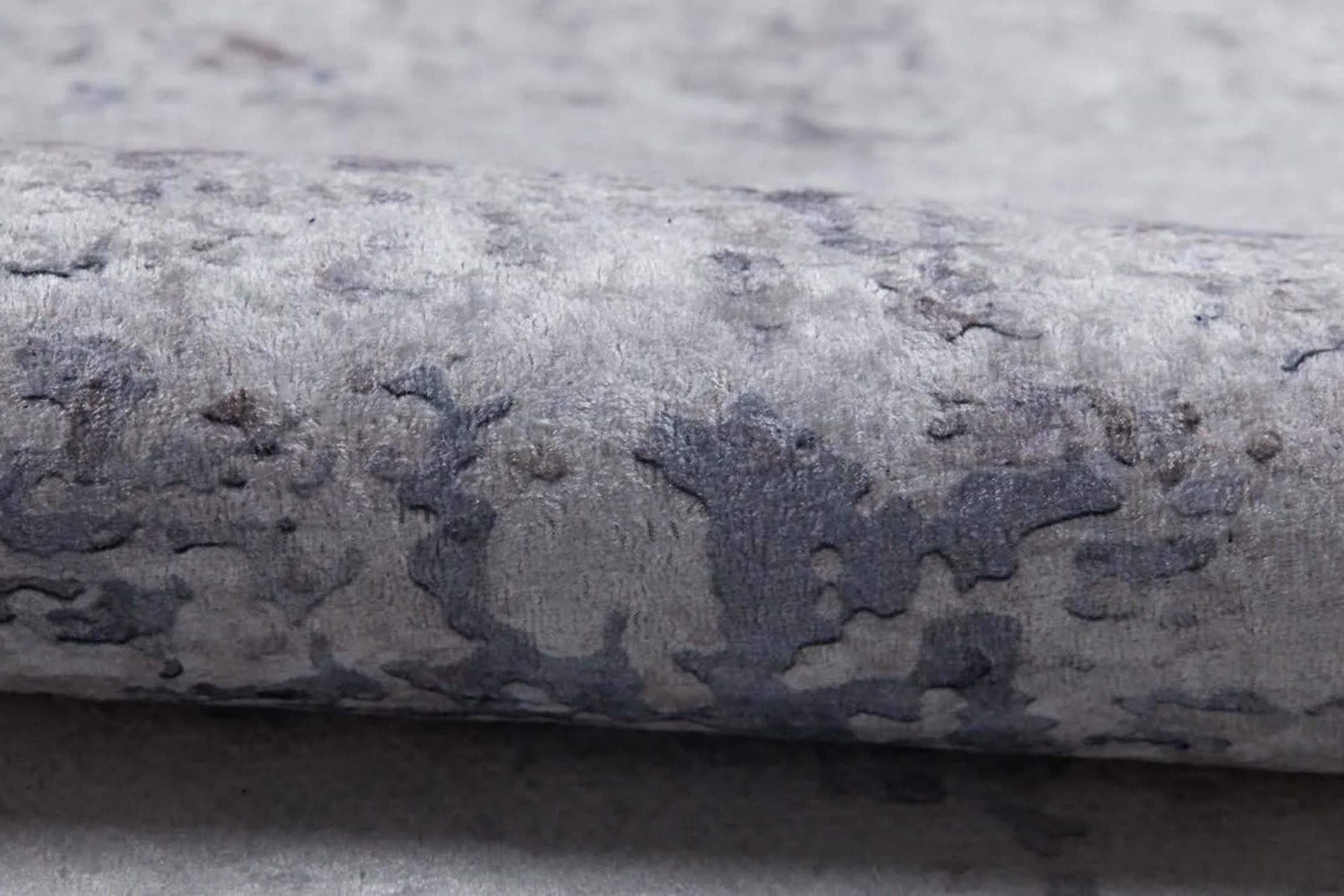 Eskitme Gri Krem Abstract Desenli Halı