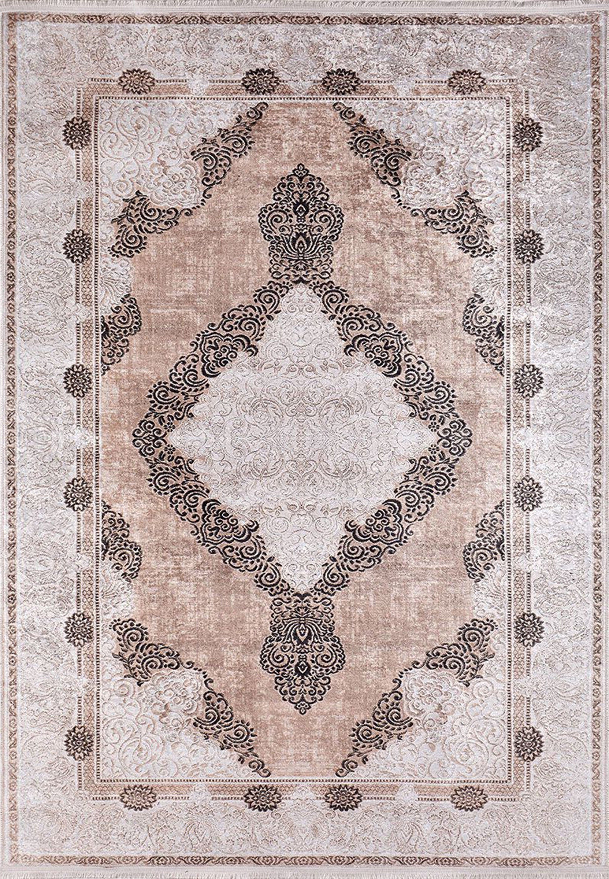 Bej Pembe Eskitme Kahverengi Kilim Halı - Pera Halı
