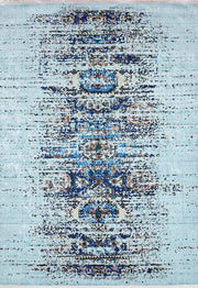 Eskitme Lacivert Açık Mavi Halı