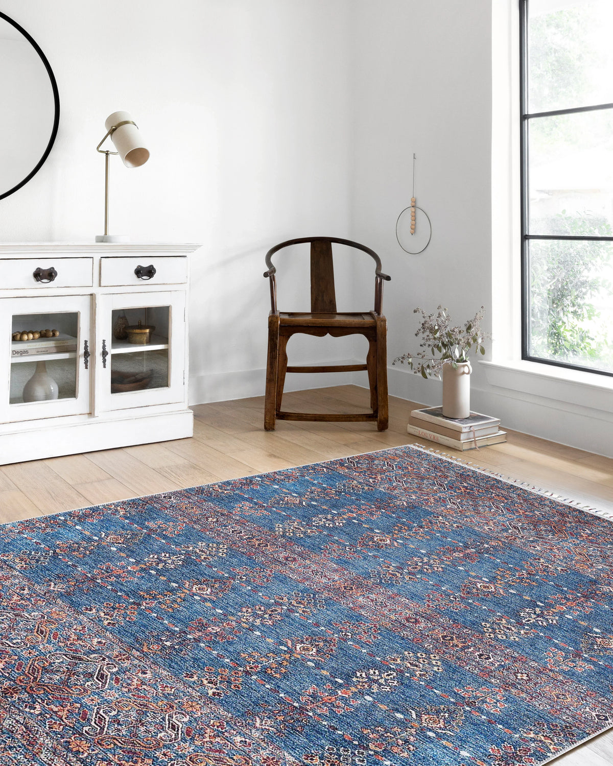 Eşsiz Antik Desenli Kırmızı Mavi Kilim Halı