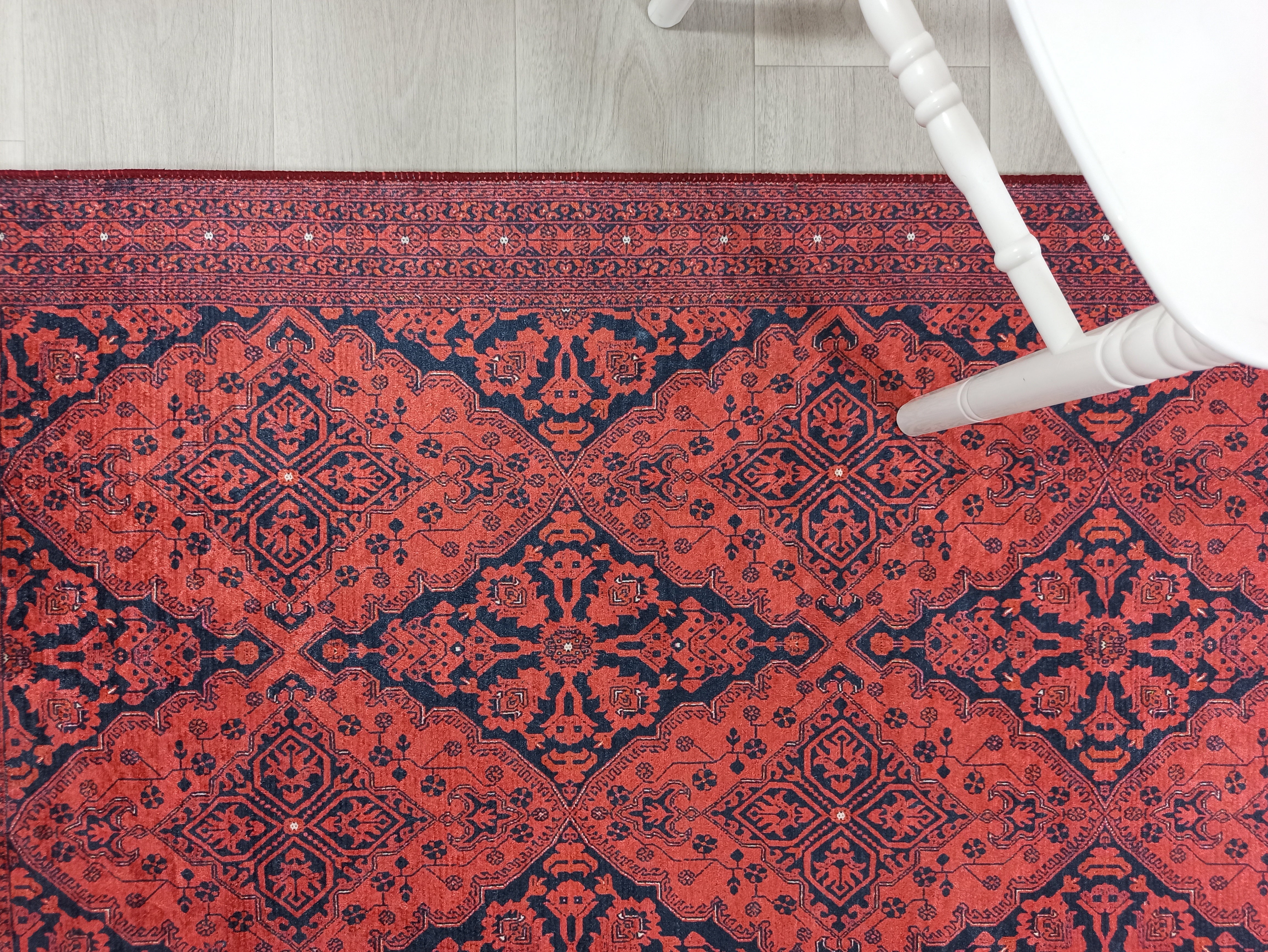 Brown Beige Geometric Antique Art Deco Rug
